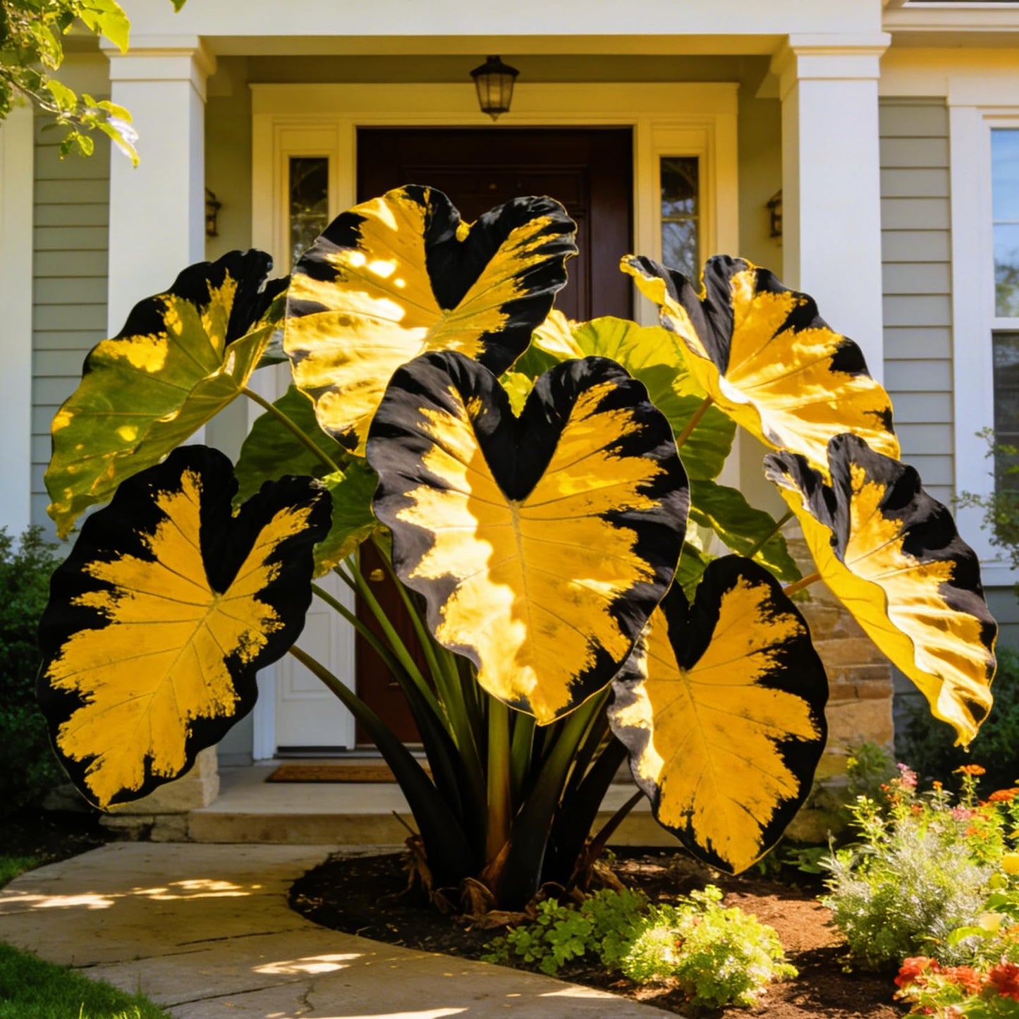 FEWSDVBX Elephant Ear Beautiful Assortment for Outdoor Garden Landscapes,Ideal for Home Gardens & Patios (4)