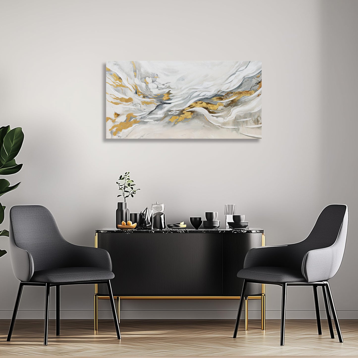 JBD JIETUAN Abstract Wall Art White Wall Decor Modern Canvas Painting Minimalist Wall Painting Unique Artwork for Living Room Dining Room Kitchen Office Home Decor 20x40 Inches