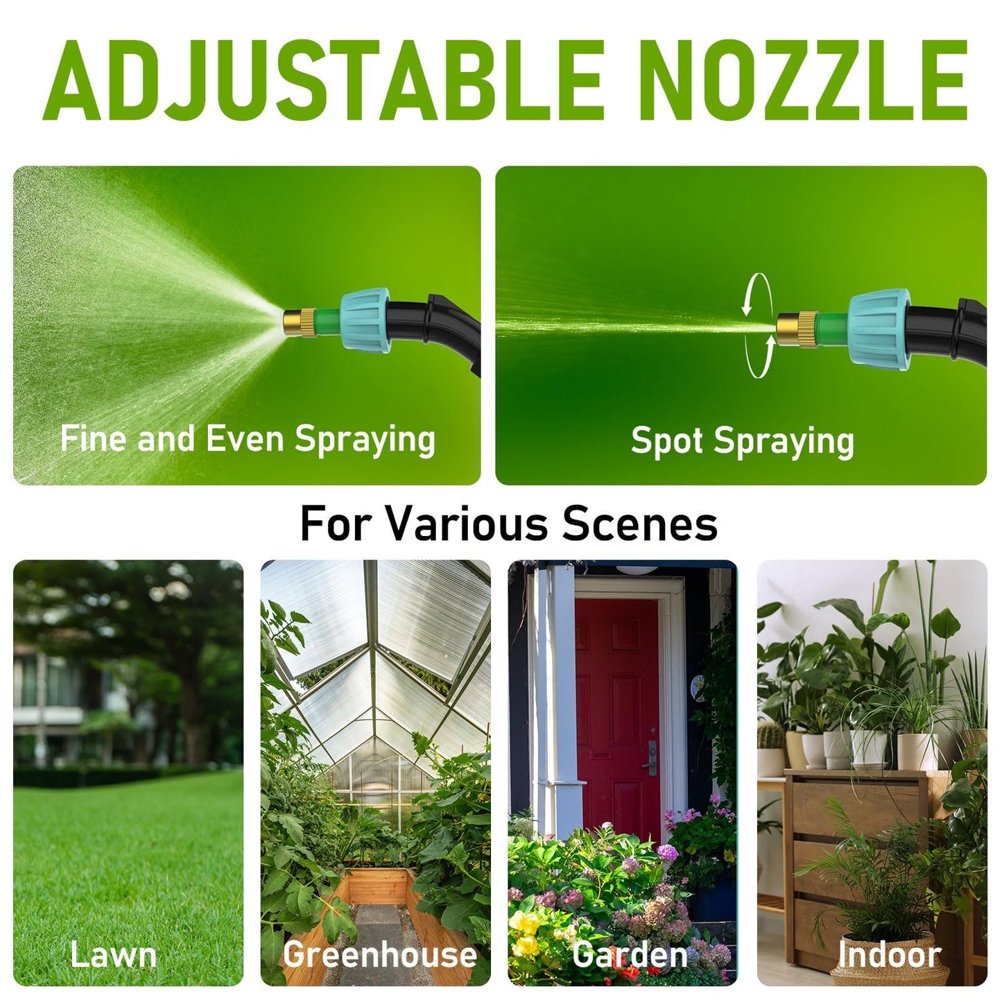 VASG Battery Powered Garden Sprayer 2 Gallon, 7.4V Powerful Electric Pump Sprayer, Weed Sprayer with USB Rechargeable Handle, 5 Mist Nozzles, Retractable Wand, Adjustable Strap for Lawn, Garden, Yard