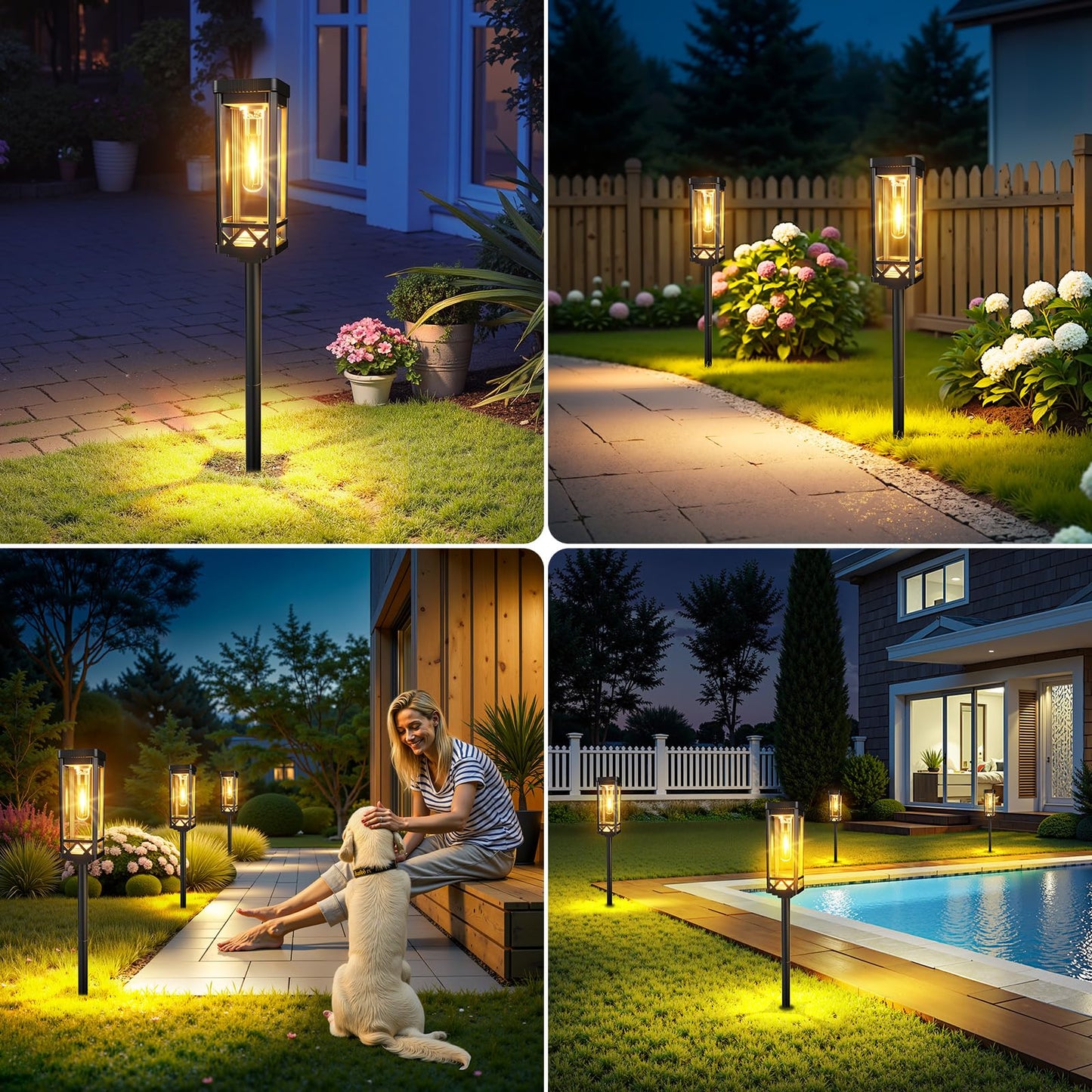 KOOPER Taller Solar Pathway Lights Outdoor, 8 Pack Upgraded Brighter Solar Garden Lights Solar Powered, Up To 15 Hours Outdoor Solar Lights for Yard Landscape Lighting Path Walkway Driveway Sidewalk