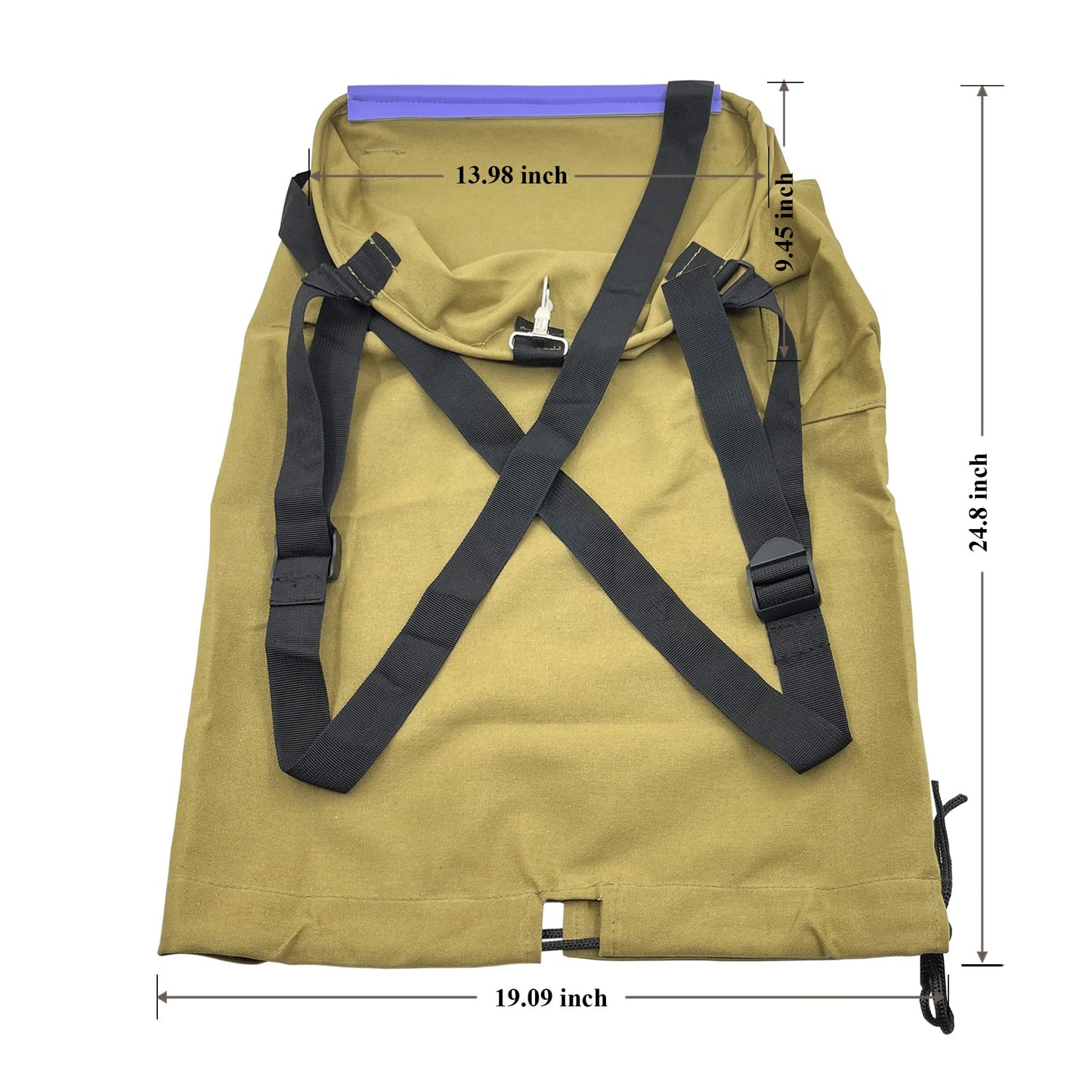 OldSerenWay Adjustable Fruit Picking Bag - Canvas Pouch Harvest Apron with 2 Side Pockets for Garden, Orchard, Farm Use (Brown)