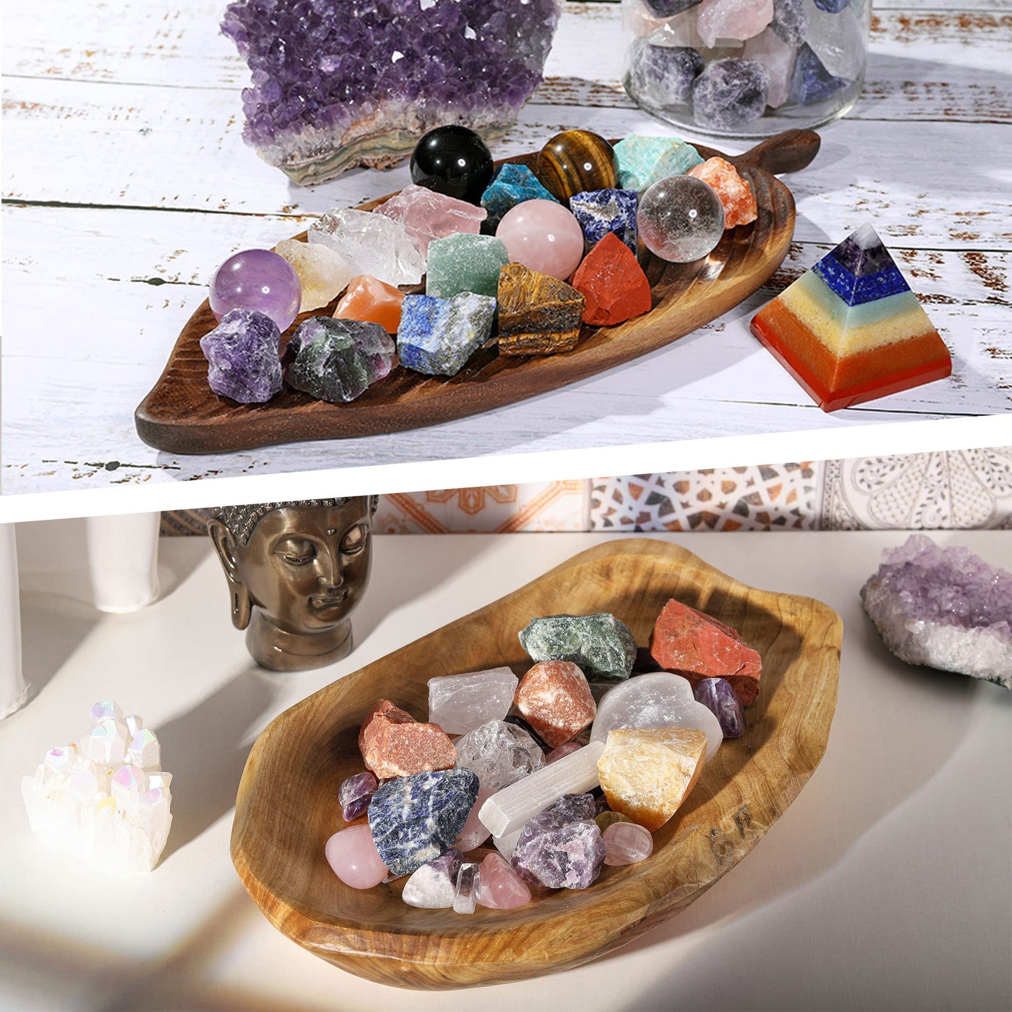 Top Plaza Bulk Sunstone Healing Crystals Rough Stones - Large 1" Natural Raw Stones Crystal for Reiki Healing, Wicca, witchcraft, Tumbling, Cabbing, Fountain Rocks, Decoration, Polishing 0.5lb