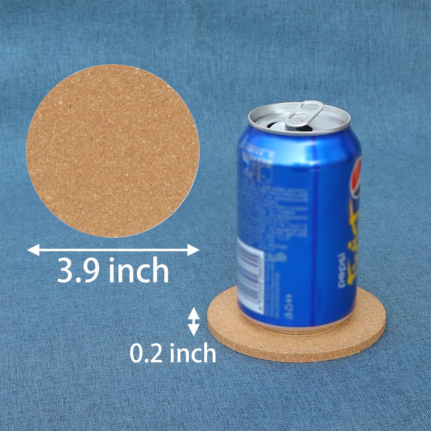 6Pcs Cork Coasters, Tivnhuils 3.9 inch Cork Coaster Desk, Coaster Set for Cup and Plant