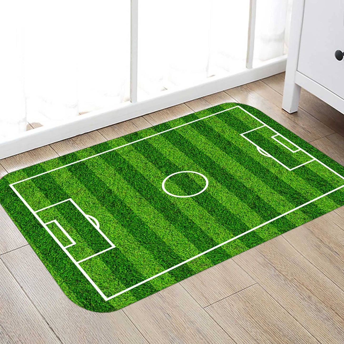 Restokki Foot Pad Non Slip Door Mat, Polyester Non Slip Green Foot Pad for Bathroom Living Room Bedside Table