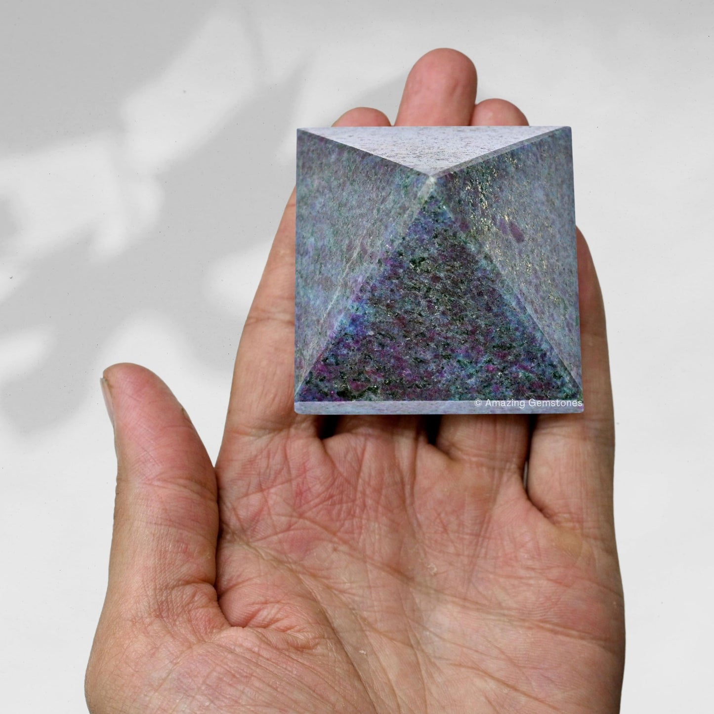 Amazing Gemstone Ruby Kyanite Pyramid Crystal Healing Stones - 2" Great Pyramid Figurine of Natural Stone Pyramid for Meditation, Reiki, Chakra Balancing and Crystal Pyramids Grid