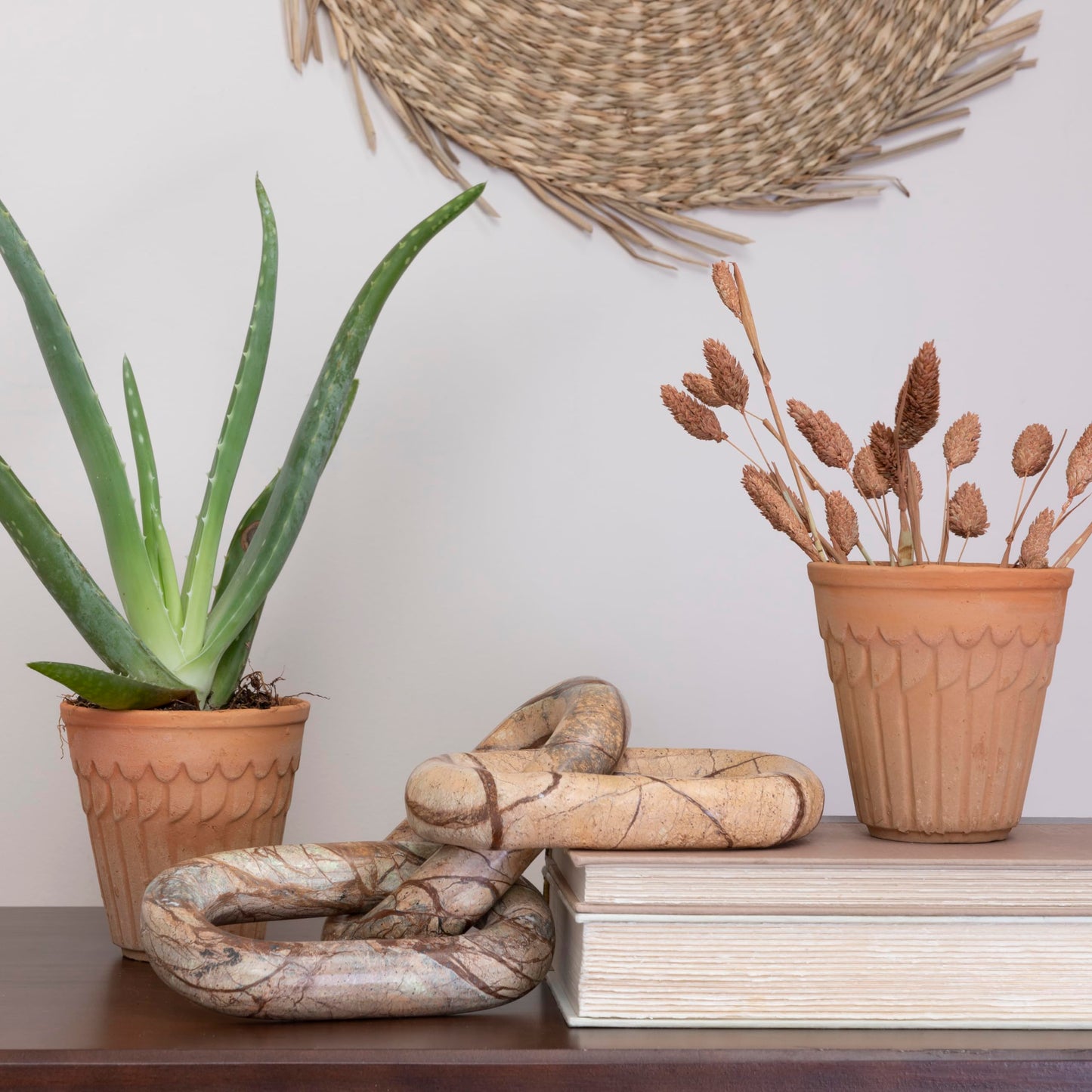 Bloomingville Decorative Marble Chain, Variegated Brown Tones