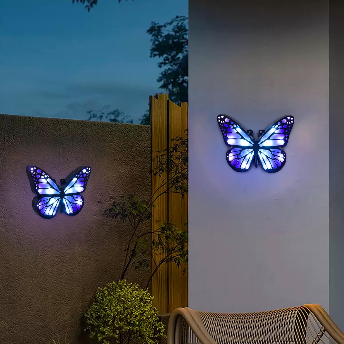 Roaming Light Ground Lights, Equipped with 4 Solar Lights for Outdoor Waterproofing, 14 LED Solar Landscape Lighting, Suitable for Gardens, courtyards, terraces, corridors, Lanes, and walkways (Blue)