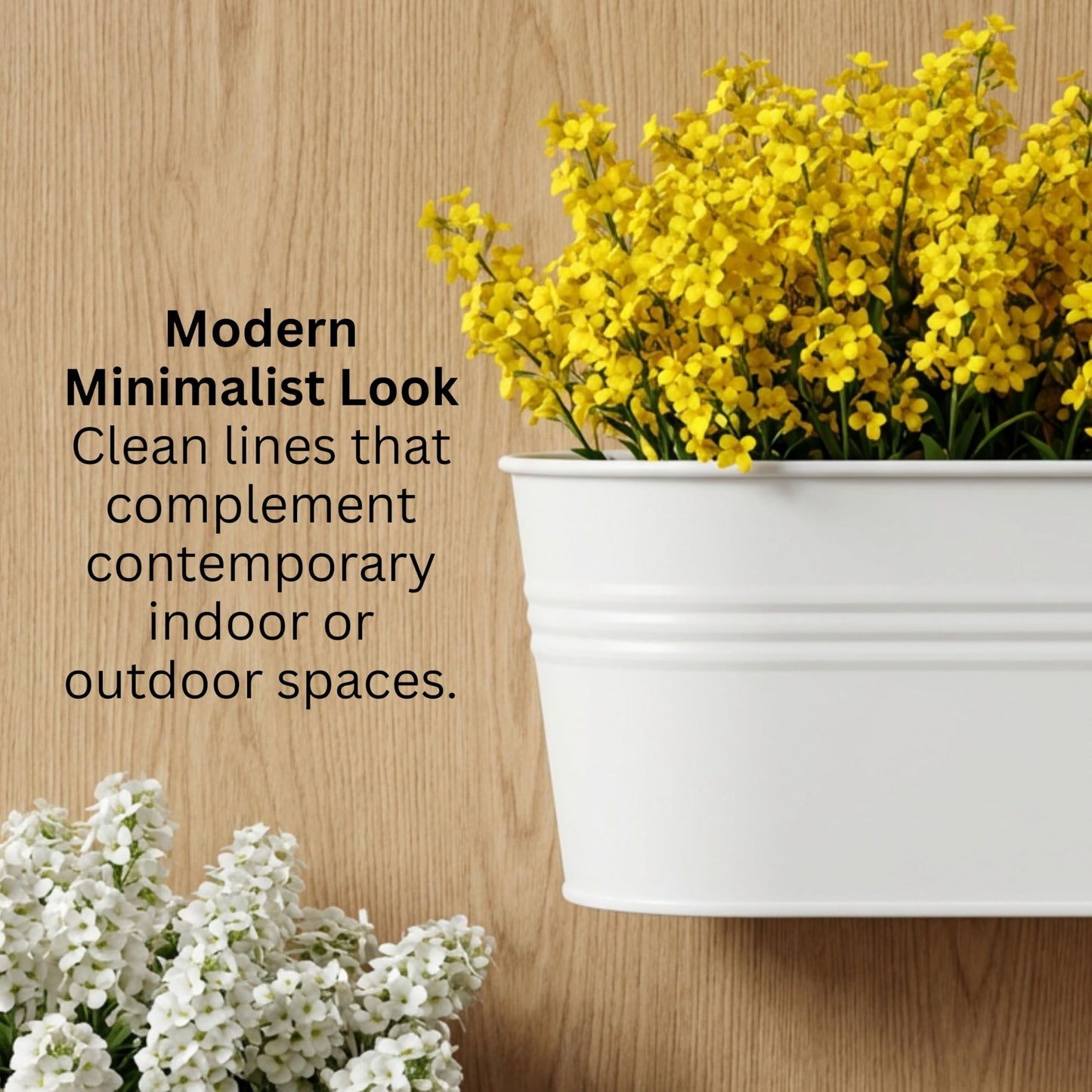 LaLaGreen Wall Planter (9.8 Inch, 8 Pack) White Oval Metal Wall Planters for Indoor Plants Hanging Decor Plant Holder Home Pots Mounted Garden Flower Balcony Decoration Porch Drainage Pot Baskets