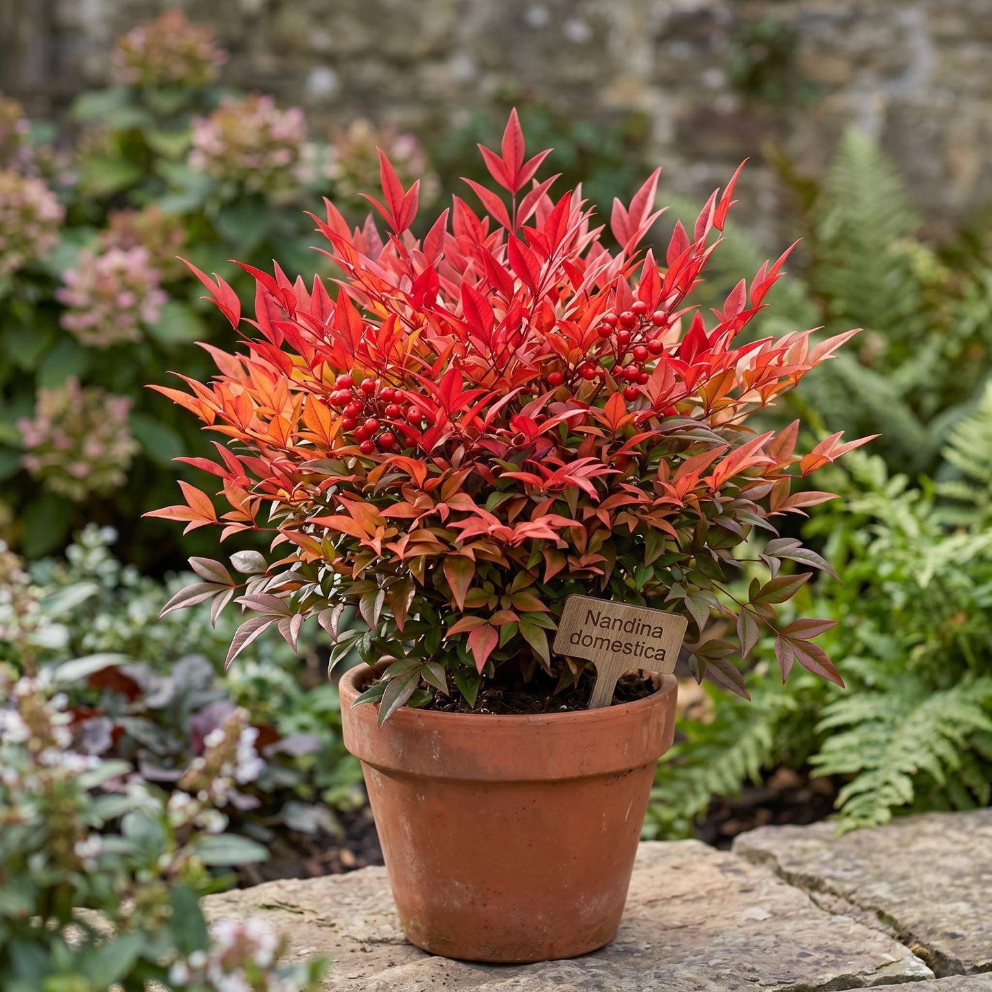 1 Nandina Domestica, 2.5 Inch Pot Nandina Live Plant, Heavenly Bamboo, Easy Care, Evergreen Shrub with Seasonal Red Foliage, Ideal for Garden & Landscape