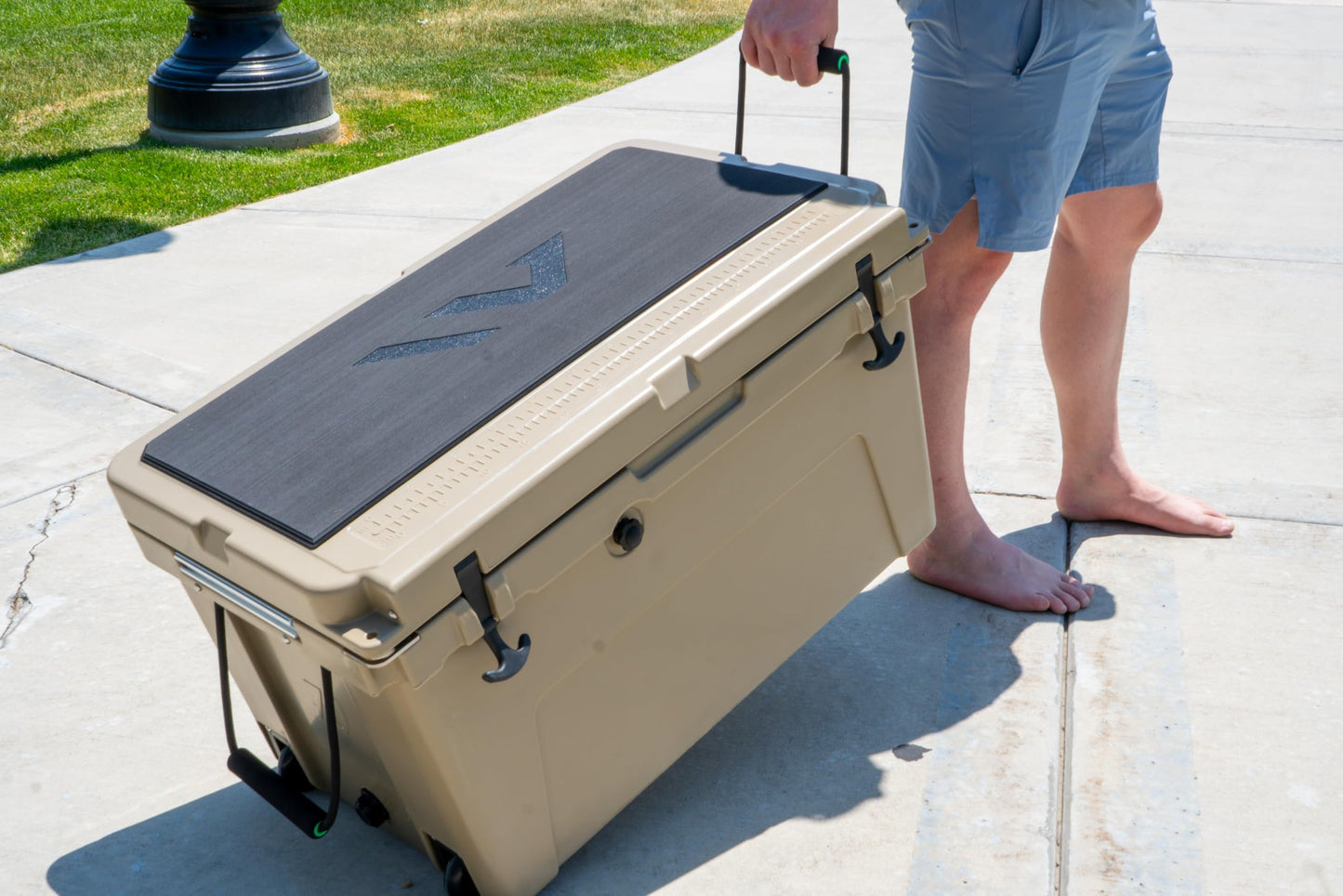 WAQUE Sports Premium Outdoor Cooler – 70 Liter Insulated Ice Chest with Heavy-Duty Handles, Leakproof Seal & UV Protection – Beige – Ideal for Fishing, Camping, Boating & Tailgating