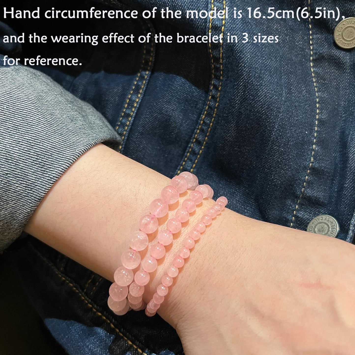 CHCCOYE 4mm Natural Healing Gemstone Bracelet Handmade Yoga Stretch Elastic Bracelet Stress Relief Crystal Jewelry for Men and Women (4mm, Rose Quartz)
