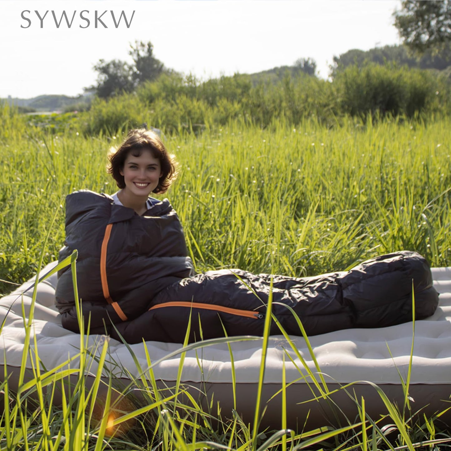SYWSKW Down Sleeping Bag with Pillow for Backpacking,15℉ 5℉ 0℉ Wide Down Sleeping Bag (86.6 in x 33.5 in) for Adults,Teens,Youth Camping and Hiking Outdoor with 680FP Duck Down