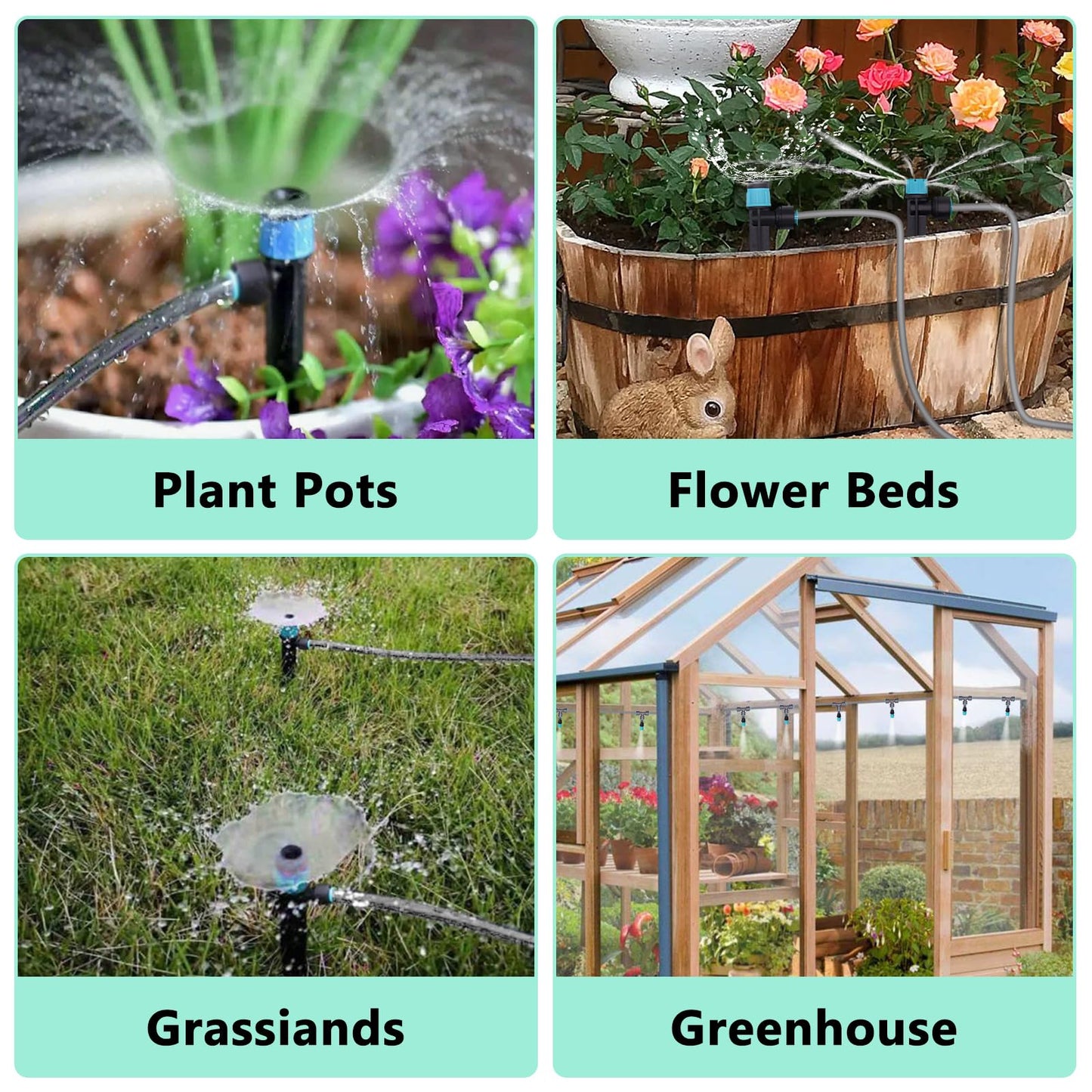 230FT Drip Irrigation System, Quick-Connect Automatic Garden Watering Misting System, with 1/2 inch and 1/4 inch Distribution Tubing, Drip Irrigation Kit for Lawn, Greenhouse, Patio