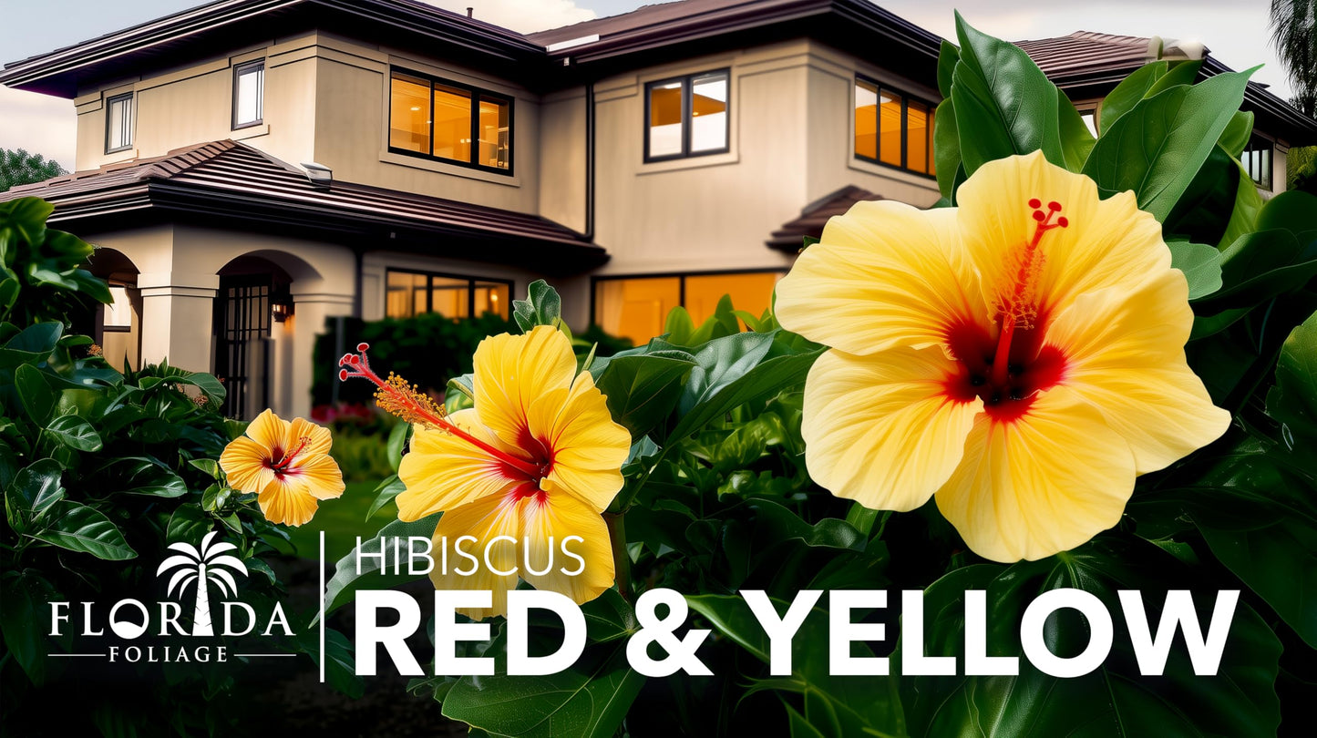 Hibiscus Red & Yellow | 3 Live Plants | Hibiscus Rosa-Sinensis | Vibrant Blooms | Garden Favorites