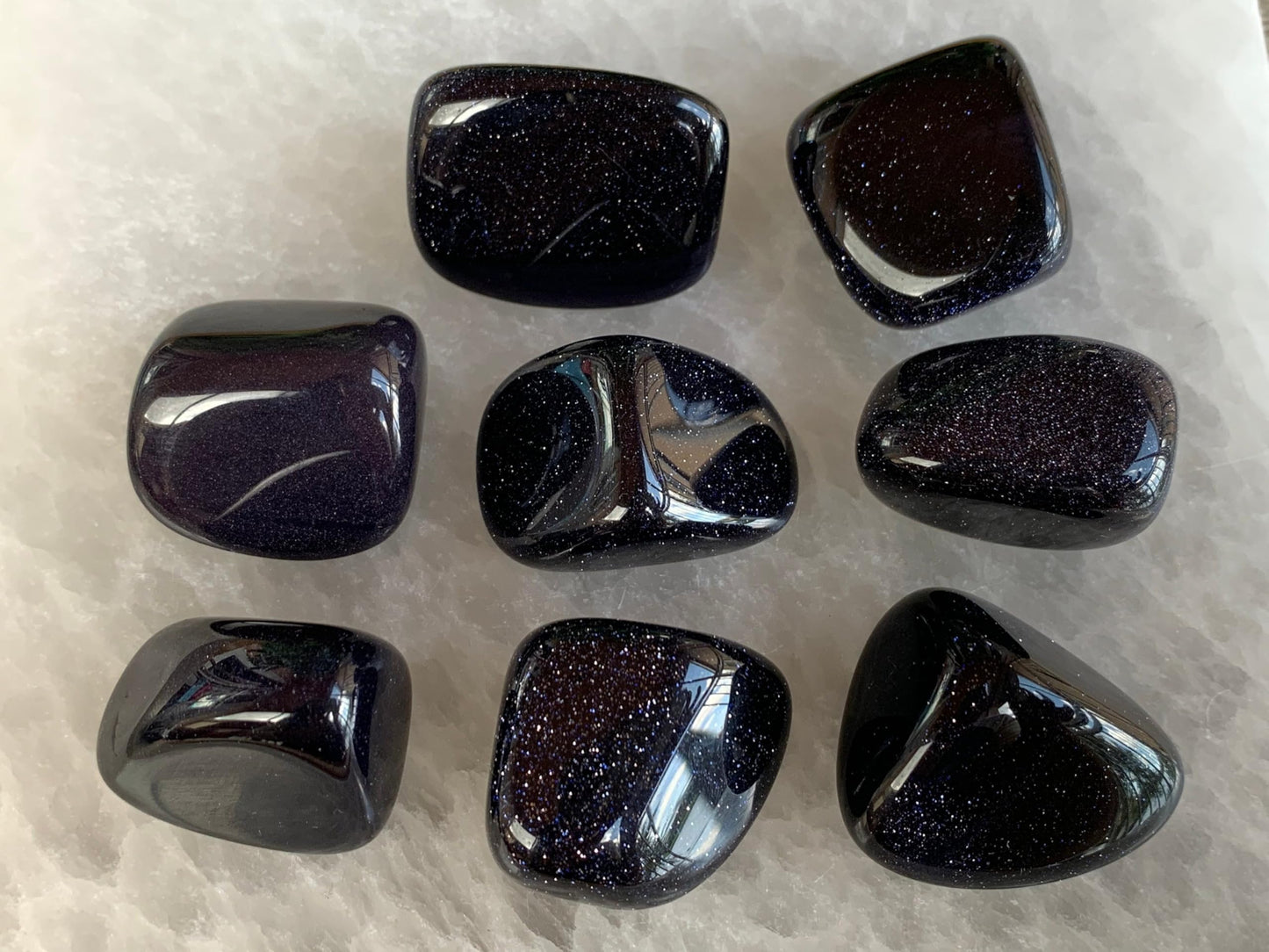 GAF TREASURES 5 Pcs Blue Goldstone Tumbled Stones, Polished Blue Goldstone Gemstone, Blue Goldstone Healing Crystals (Blue Goldstone)