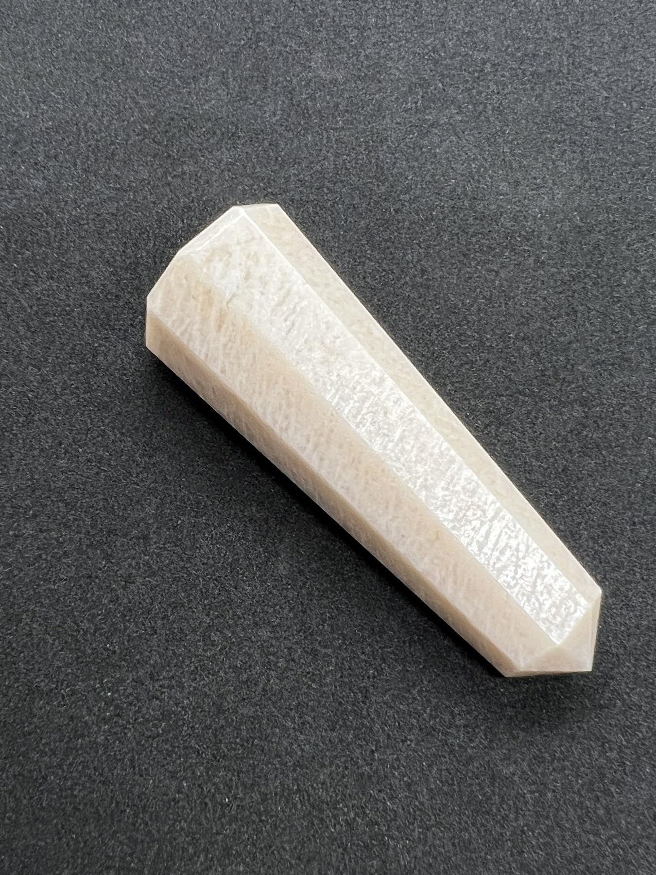 WholesaleGemShop 3 Inch (70 mm) Gemstones Cream Moonstone Obelisk Tower Jumbo Facet Aura Rock Crystal Natural Polished Earth Wand Spirit