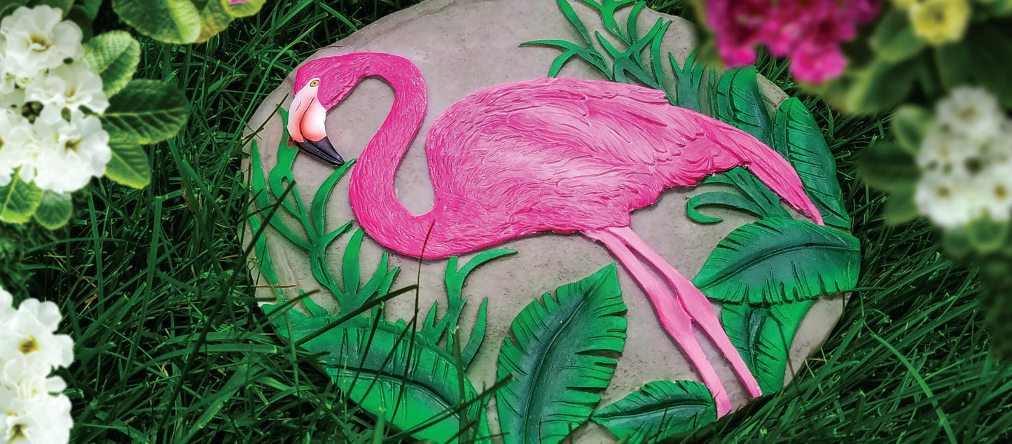 Spoontiques - Garden Décor - Flamingo Stepping Stone - Decorative Stone for Garden