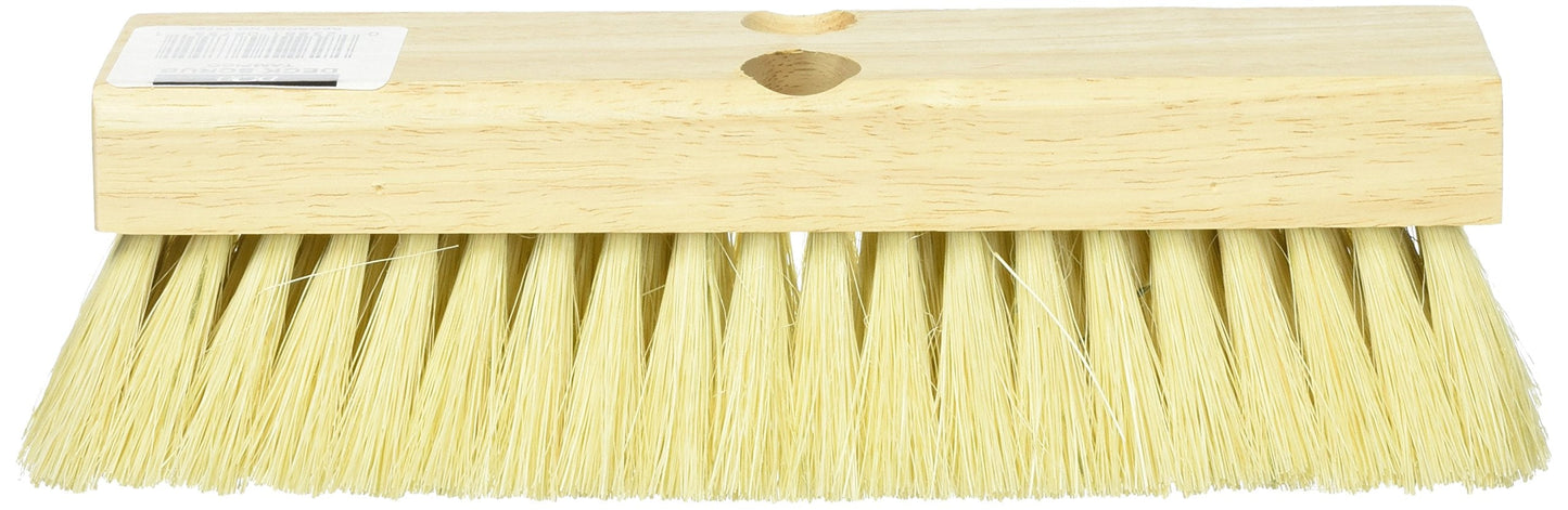 DQB Industries 08755 Tampico Deck Scrub Brush with 1 Tapered and 1 Threaded Hole, 10-Inch
