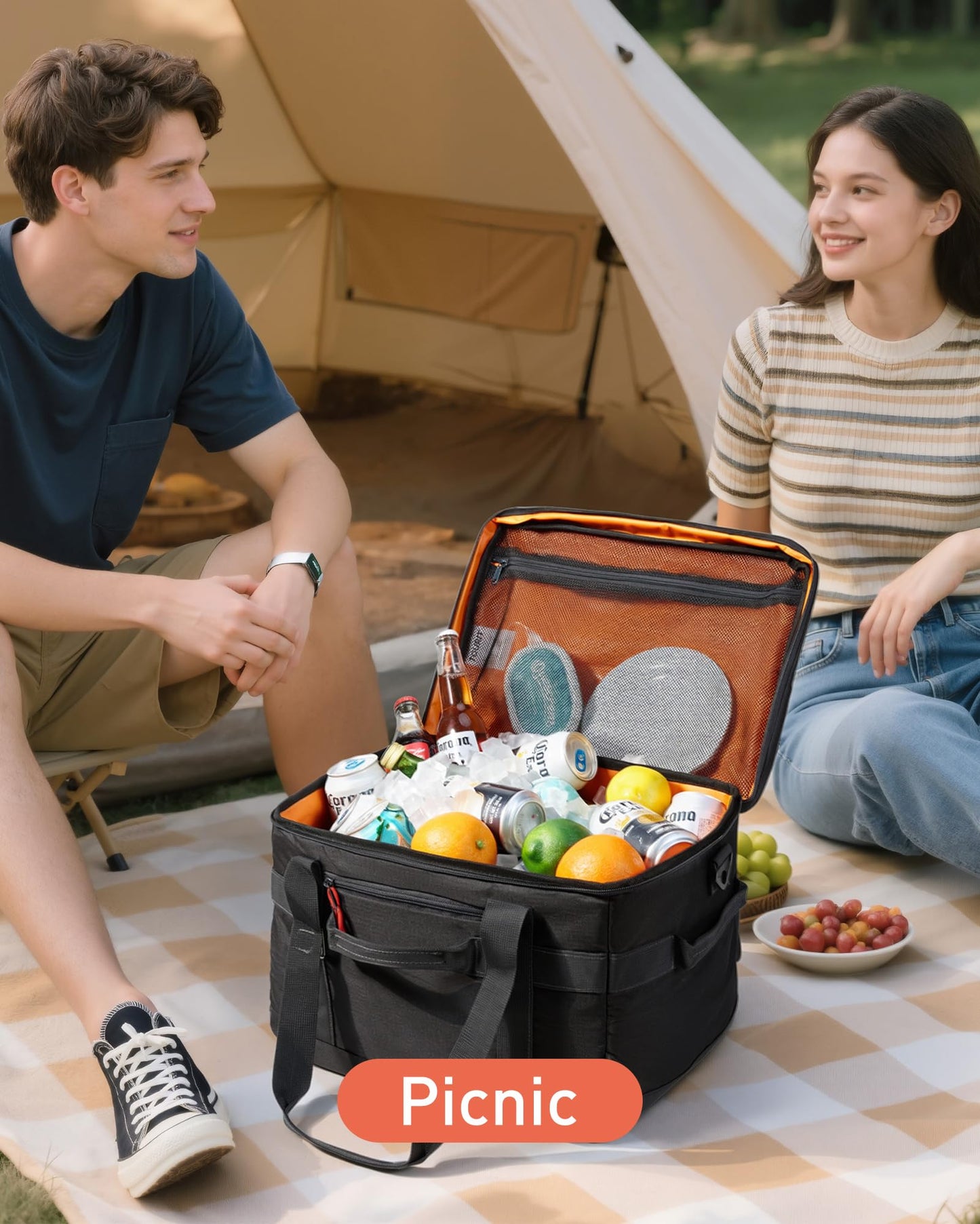 TOURIT Soft Sided Cooler Bag Insulated 48/60 Cans, Large Collapsible & Leakproof Ice Chest for Picnic, Beach, Camping, Travel