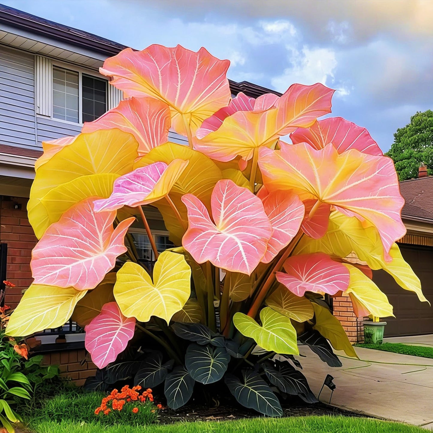 FEWSDVBX Elephant Ear Beautiful Assortment for Outdoor Garden Landscapes,Ideal for Home Gardens & Patios (8)