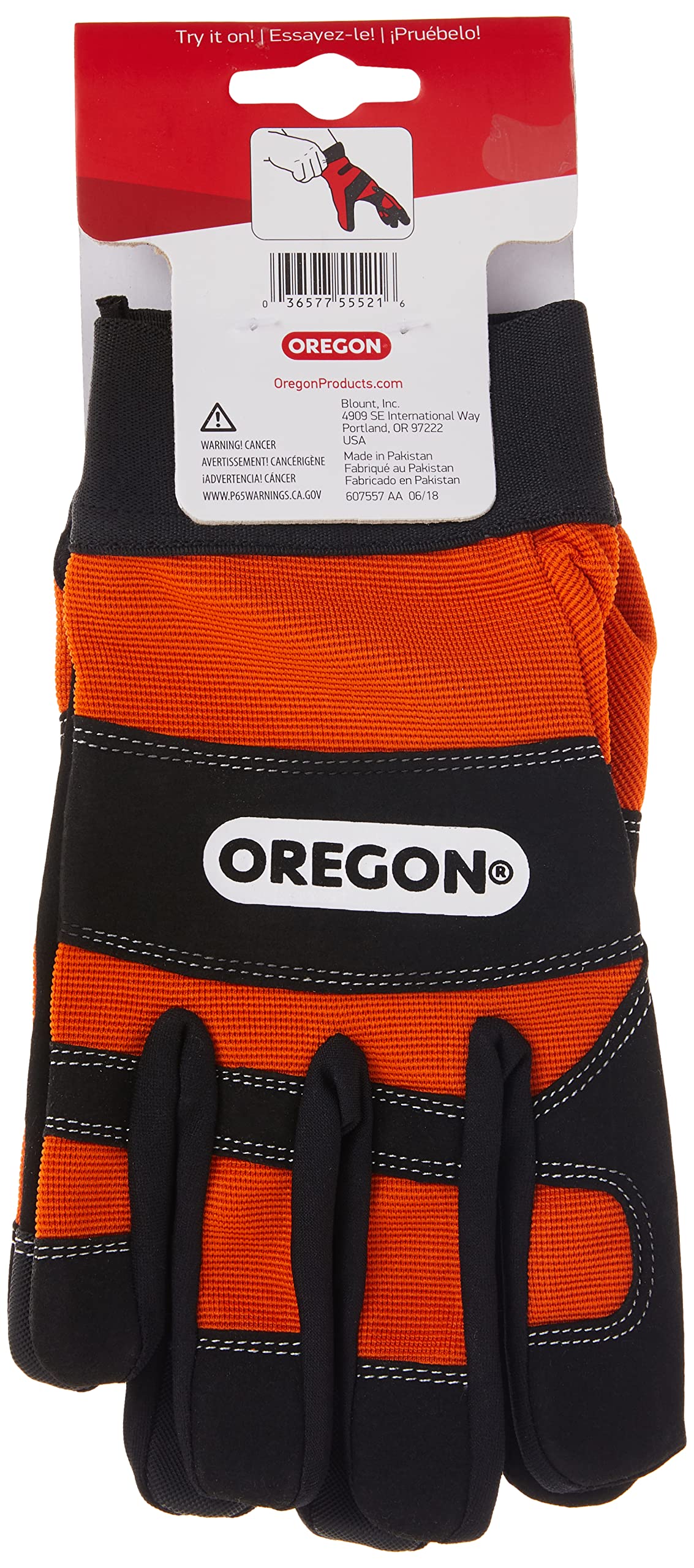 Oregon Protective Chainsaw Work Safety Gloves, Left-Hand Protection, Size Large, Black