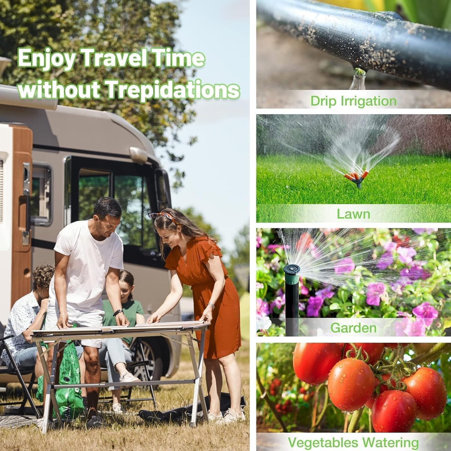 Smart Water Hose Timer Sprinkler Timer with 2 Outlet, Automatic Irrigation System Controller for Lawns and Yard, Compatible with Alexa