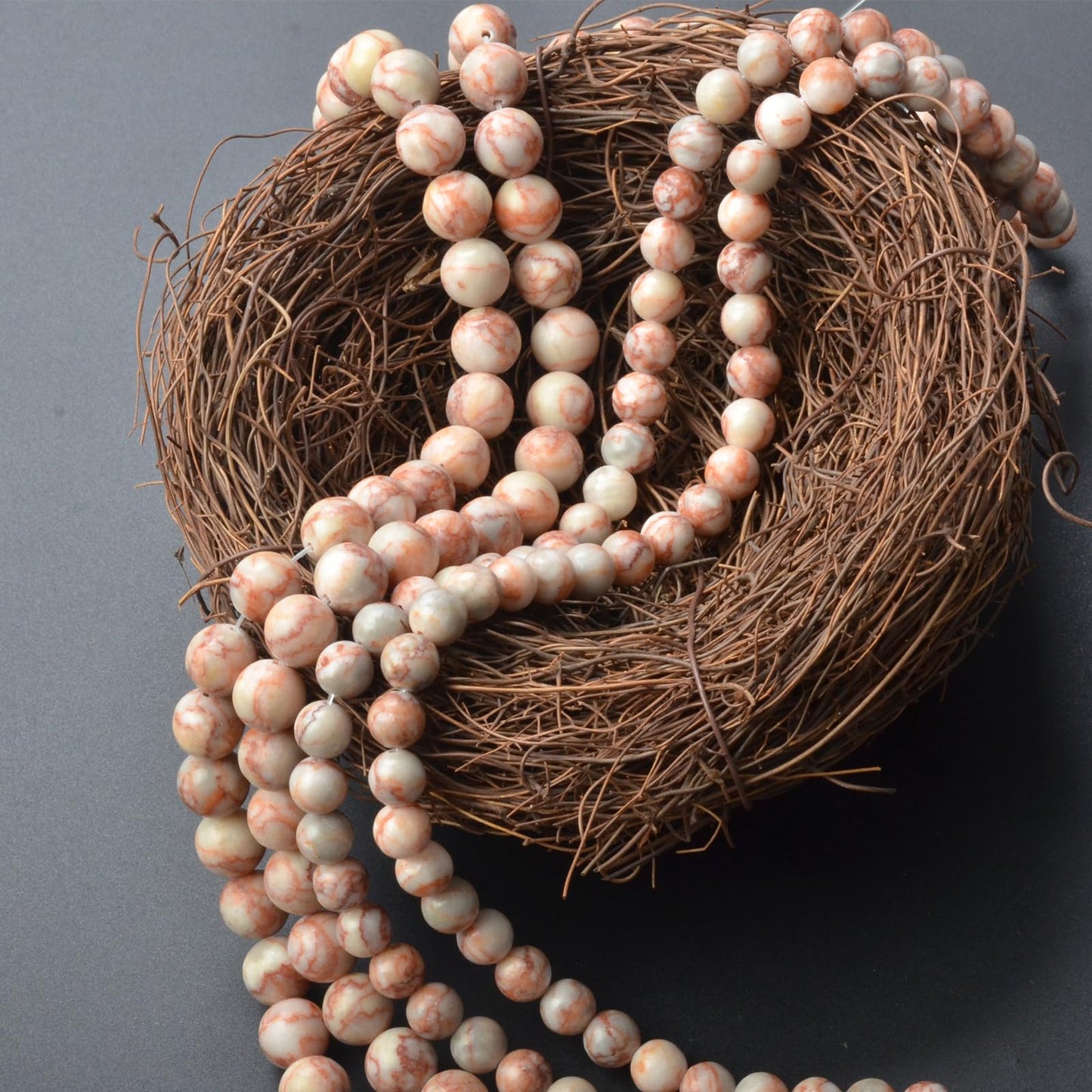 ICAI Beads 10mm Natural Red Crazy Lace Agate Round Loose Stone Beads for Jewelry Making DIY Crafts Design 1 Strand 15" APPR.34-36pcs