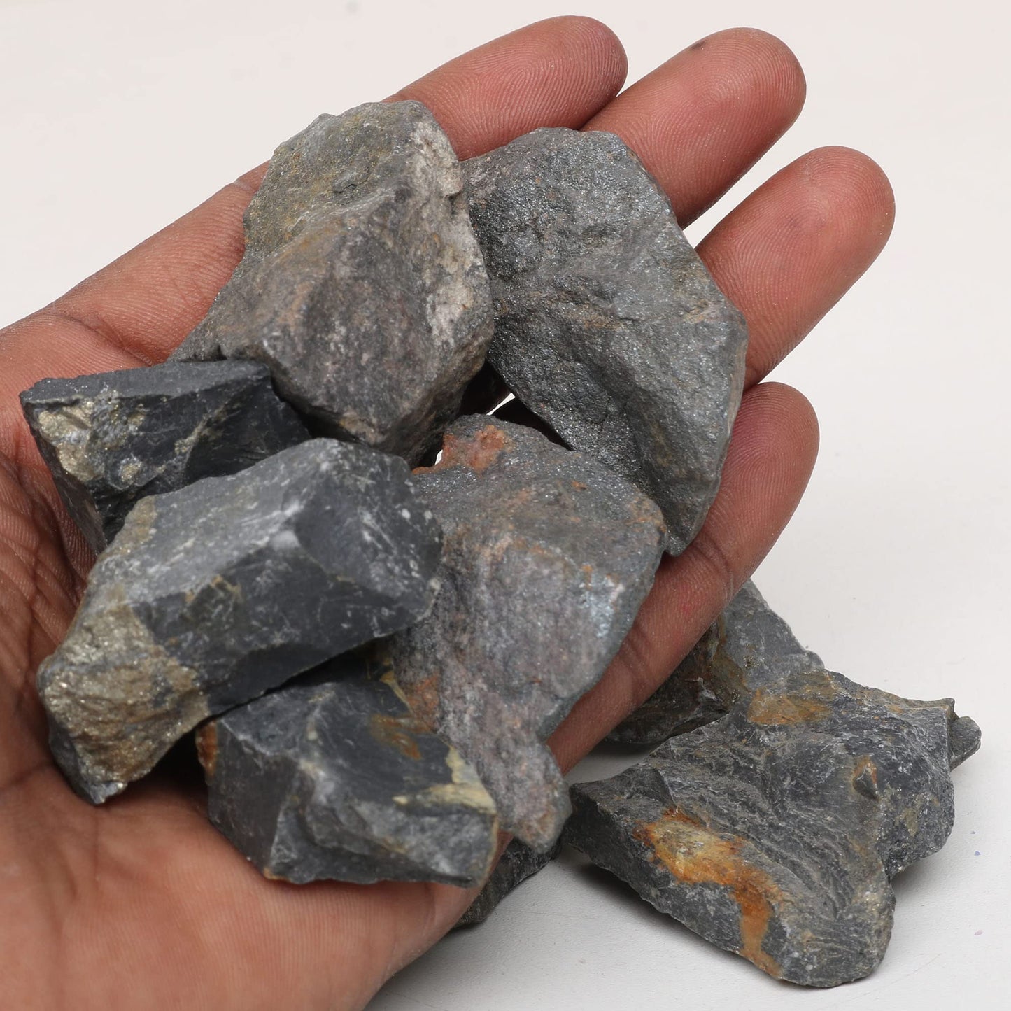 REAL-GEMS Natural Raw Healing Crystals Rough Stones for Tumbling, Cabbing, Polishing, Wire Wrapping, Wicca & Reiki Crystal Healing, Mix Gemstones,7 Chakra (Golden Pyrite)