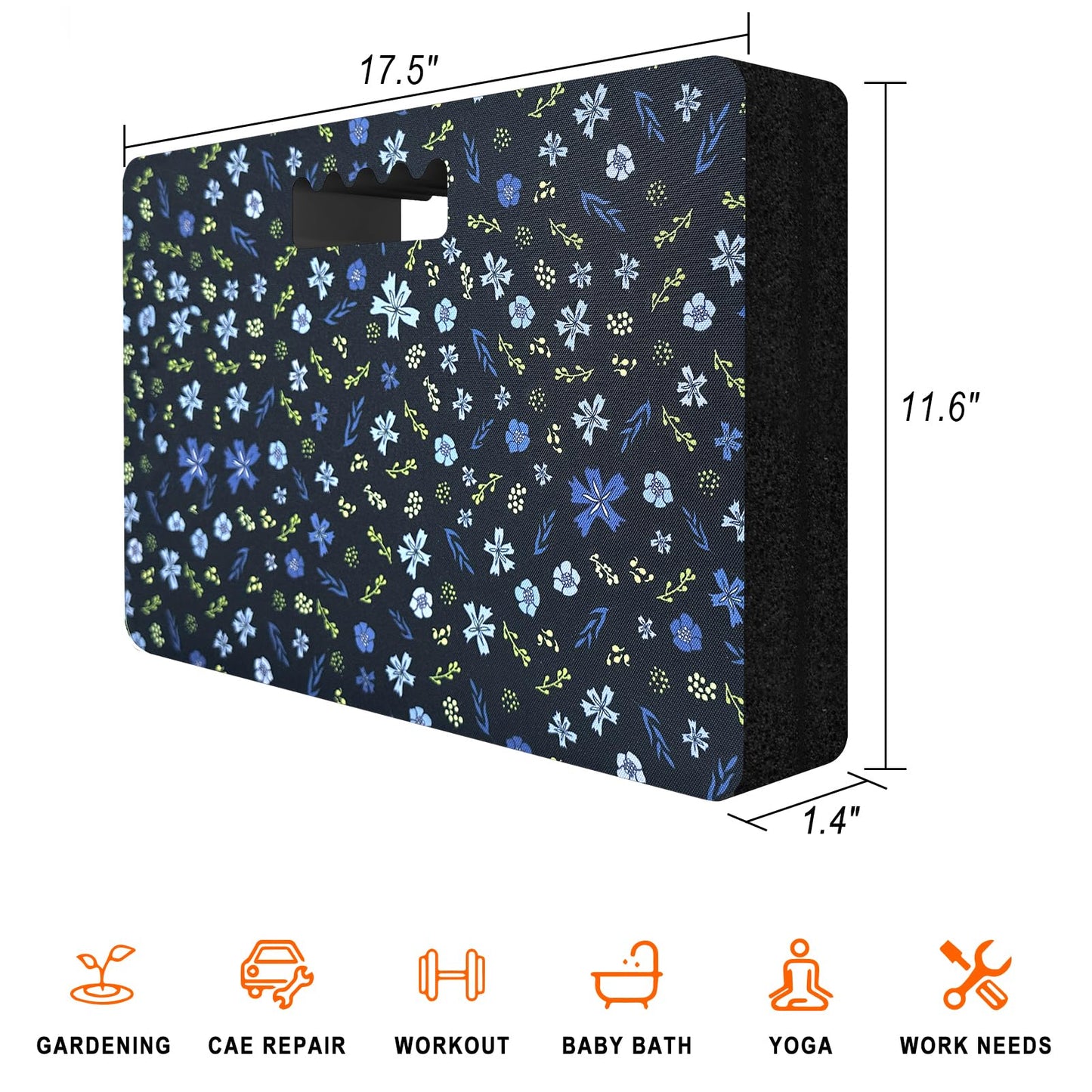 FREEKYROCK Extra Thick Kneeling Pad — Heavy Duty, Extra Large Foam Kneeler Mat for Gardening,Bathing Baby, Workout Supplies,Water & Dirt Resistant, Lightweight, DK Blue