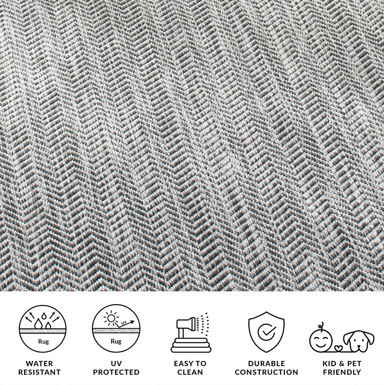 SAFAVIEH Washable Rug Outdoor Courtyard Collection - 10' x 14', Black & Beige, Non-Shedding & Easy Cleaning, Ideal for Patio, Backyard, Mudroom (CY8022-36621)