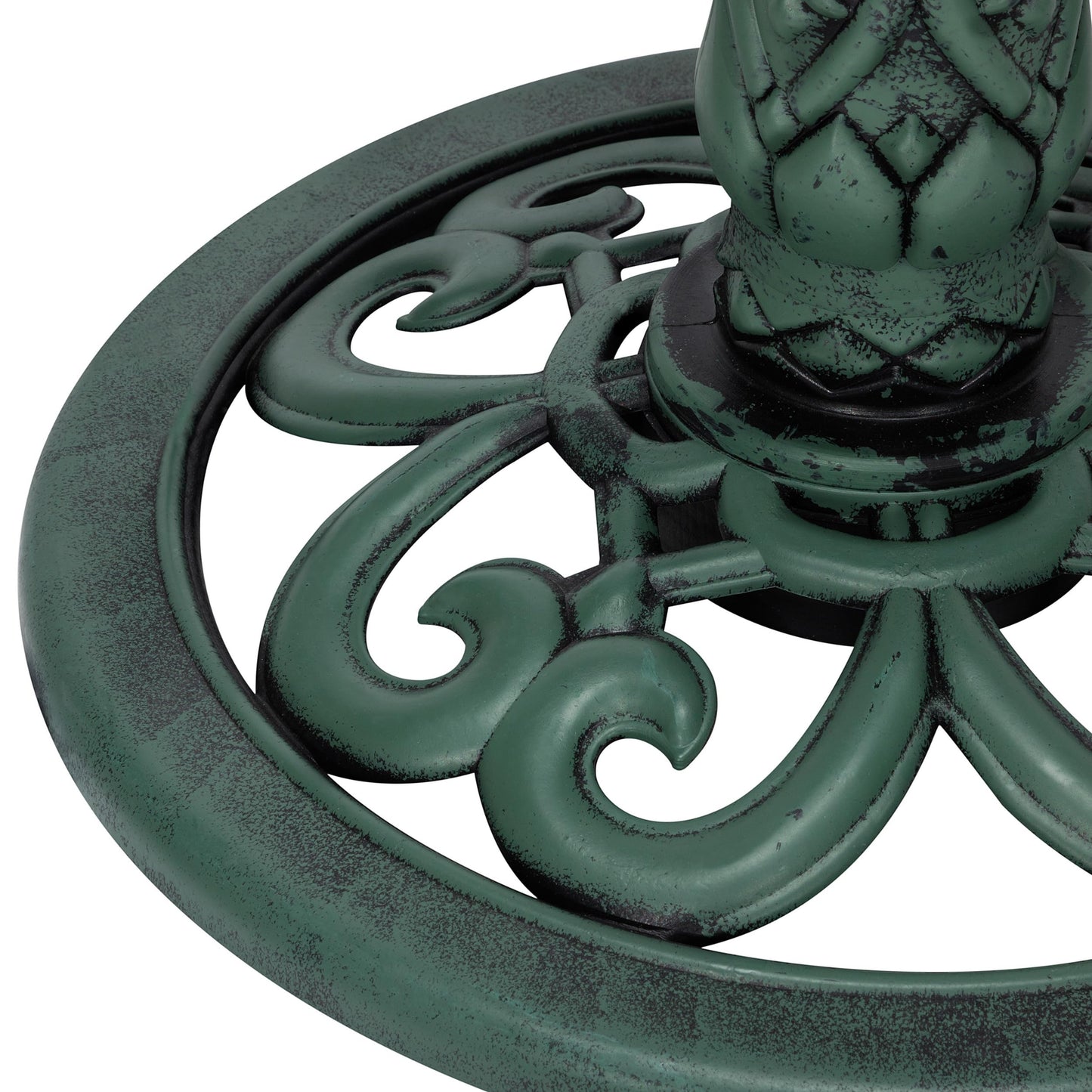 Alpine Corporation 35" Tall 3-Tier Outdoor Pedestal Water Fountain – Durable Resin Cascading Water Feature and Birdbath for Garden, Patio, Deck, and Backyard, Green
