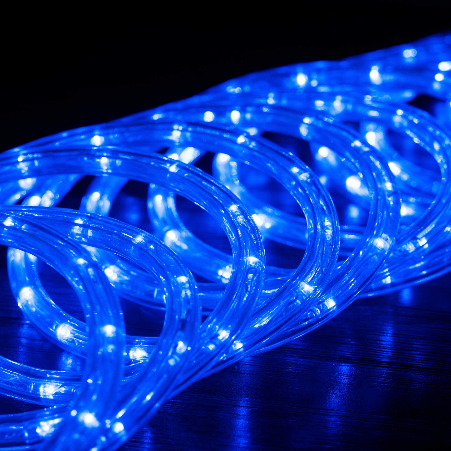 WYZworks 1116LEDs, 100ft LED Outside Rope Lights, Waterproof Permanent Outdoor ETL Certified Connectable Clear Tube, Christmas Palm Tree Holiday Decorative Landscape Patio Accent Lighting - Blue