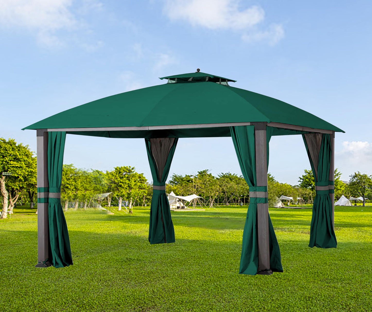 JANCANOPY 10X12 Replacement Gazebo Top for Eagle Brooke Gazebo Model A101007600, A101007603, A101007604, (Forest Green)