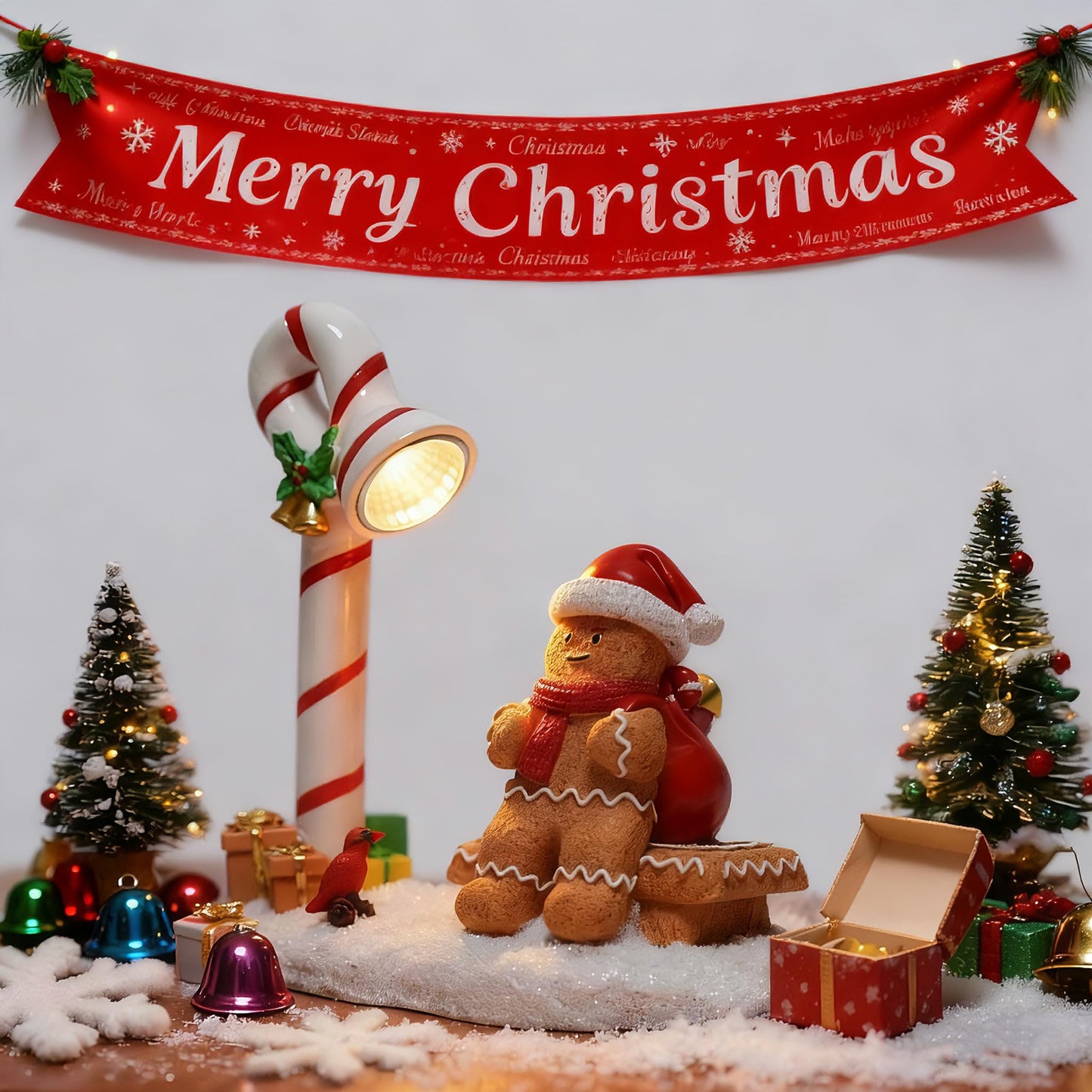 YOQUATE Christmas Gingerbread Man Decorations Indoor Home Decor Christmas Gingerbread Man Figurines Winter for Table Top Centerpiece Fireplace Decor Cute Decoration Gift(GB)