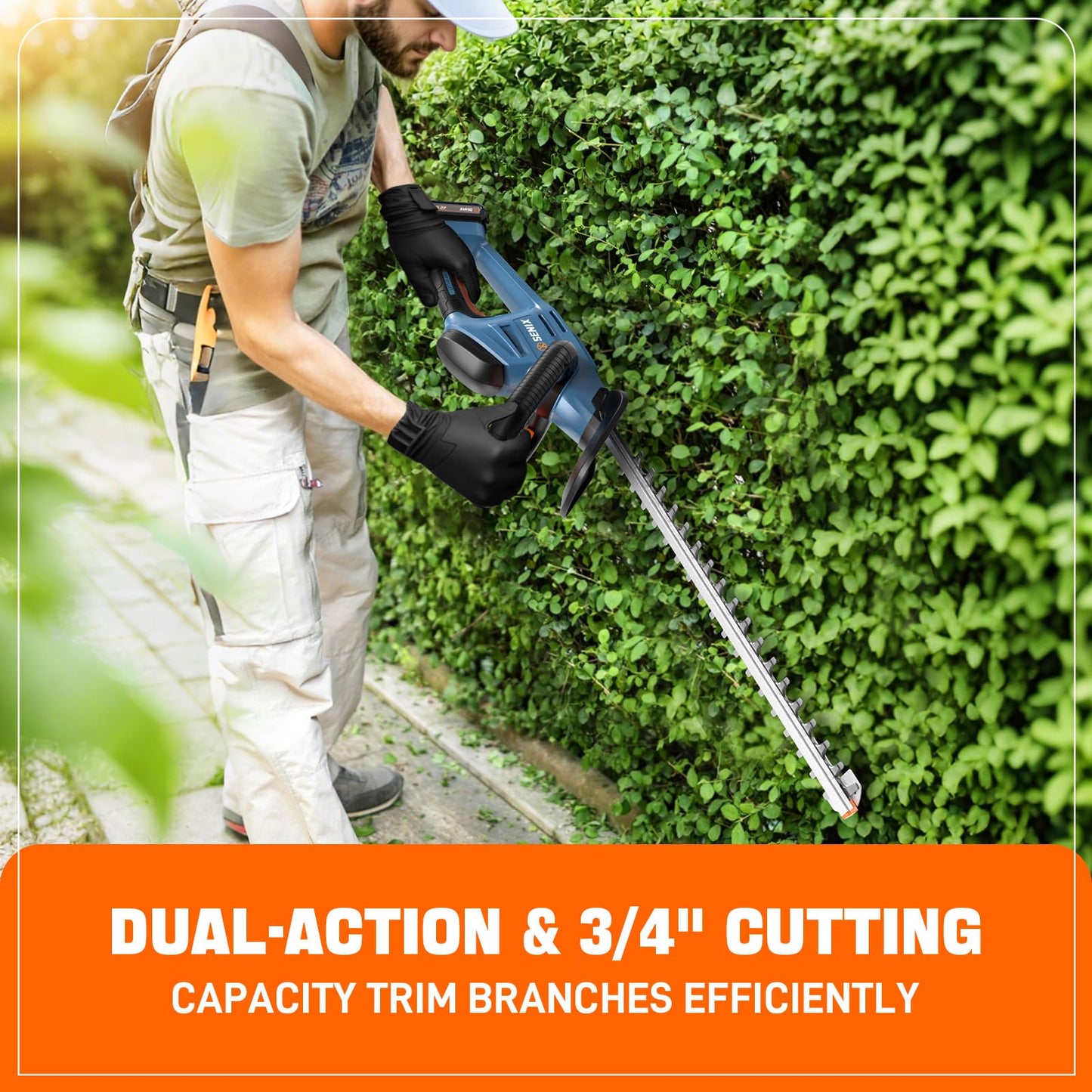 SENIX X2 20 Volt Max* 3-Piece Cordless Power Tool Combo Kit with Battery Powered 10" String Trimmer, Variable Speed Leaf Blower, 21" Hedge Trimmer, Includes 2 Batteries & Battery Charger (S2K3B2-01)