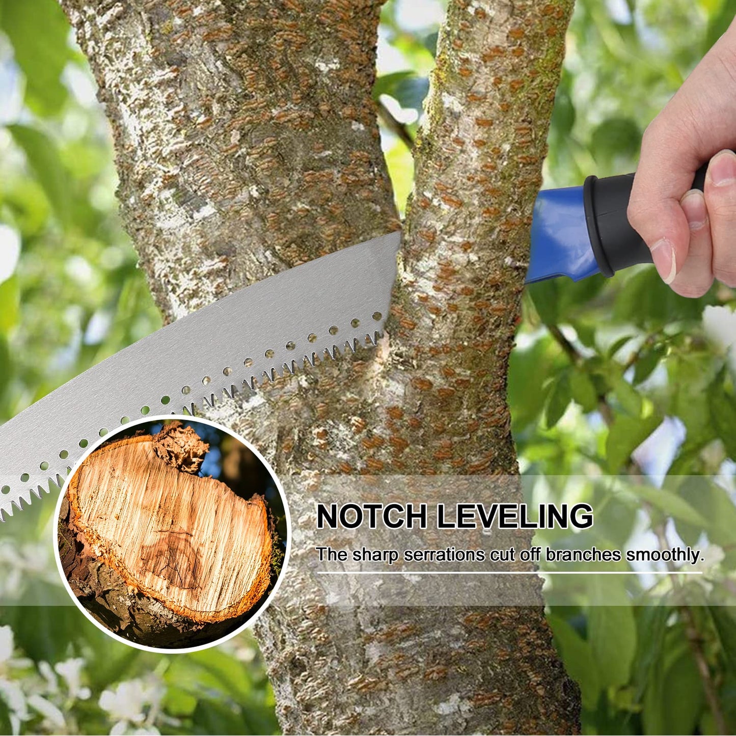 FLY HAWK Pole Saw, 120 inch Pole saws for Tree Trimming Tree Trimmer Foot Pole Pruning Saw blade Extension bar Manually use The Extension bar Saw Tree Trimming bar splicable Limb Saw and Trimmer