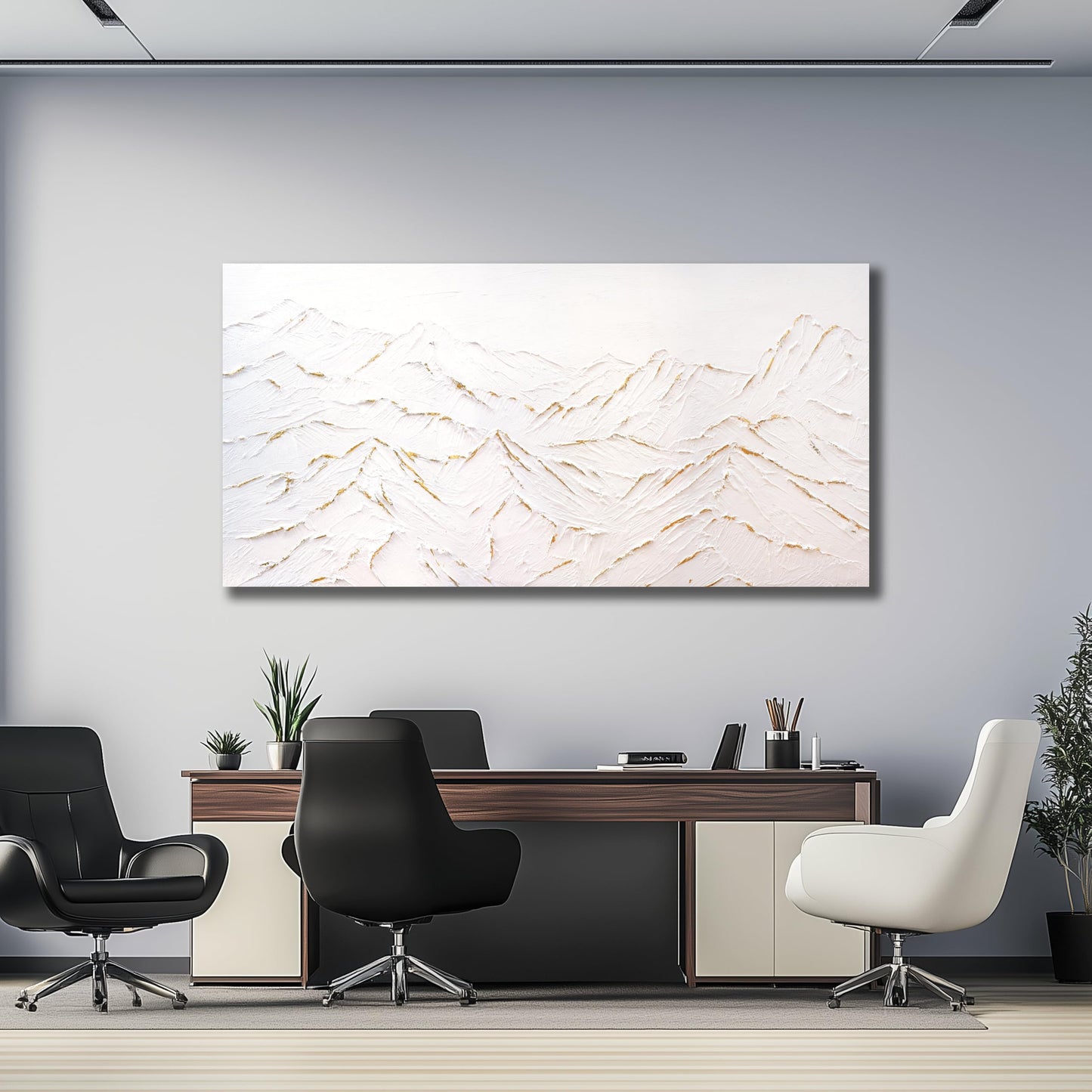 Belmrxne Mountain Wall Art White Wall Decor Minimalist Canvas Painting Abstract Nature Artwork for Living Room Bedroom Dining Room Office Home Decor 20x40 Inch