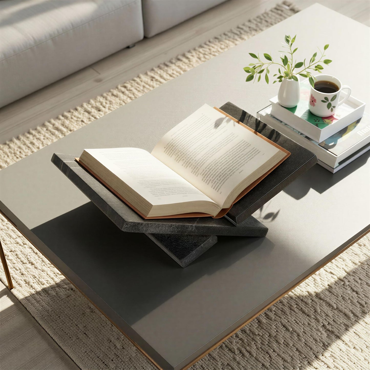 Bloomingville Decorative Marble Book Holder, Ebony