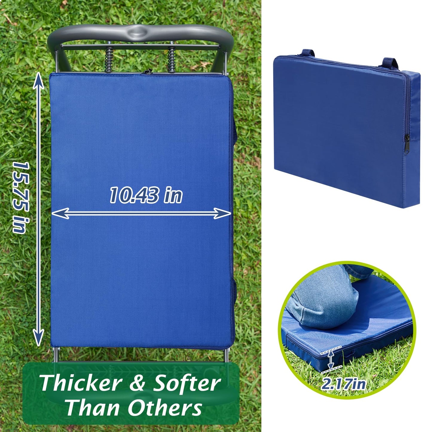 ikkle 838LB+ Capacity Garden Kneeler and Seat - Ultra Heavy Duty Stool Bench with Thick Soft Pad, Gift for Gardeners