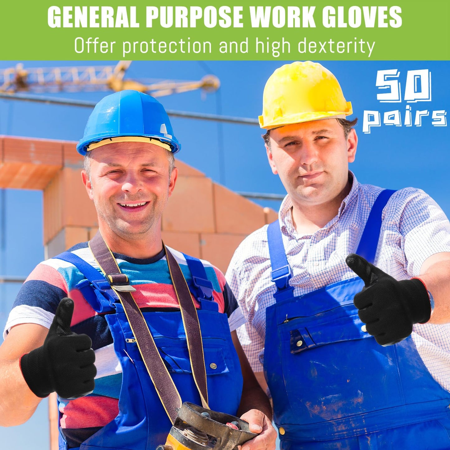 Xtinmee 50 Pair Nitrile Coated Work Gloves for Men Bulk Red Safety Work Gloves for Women Garden Grip Touch Screen Warehouse Construction Utility Mechanic