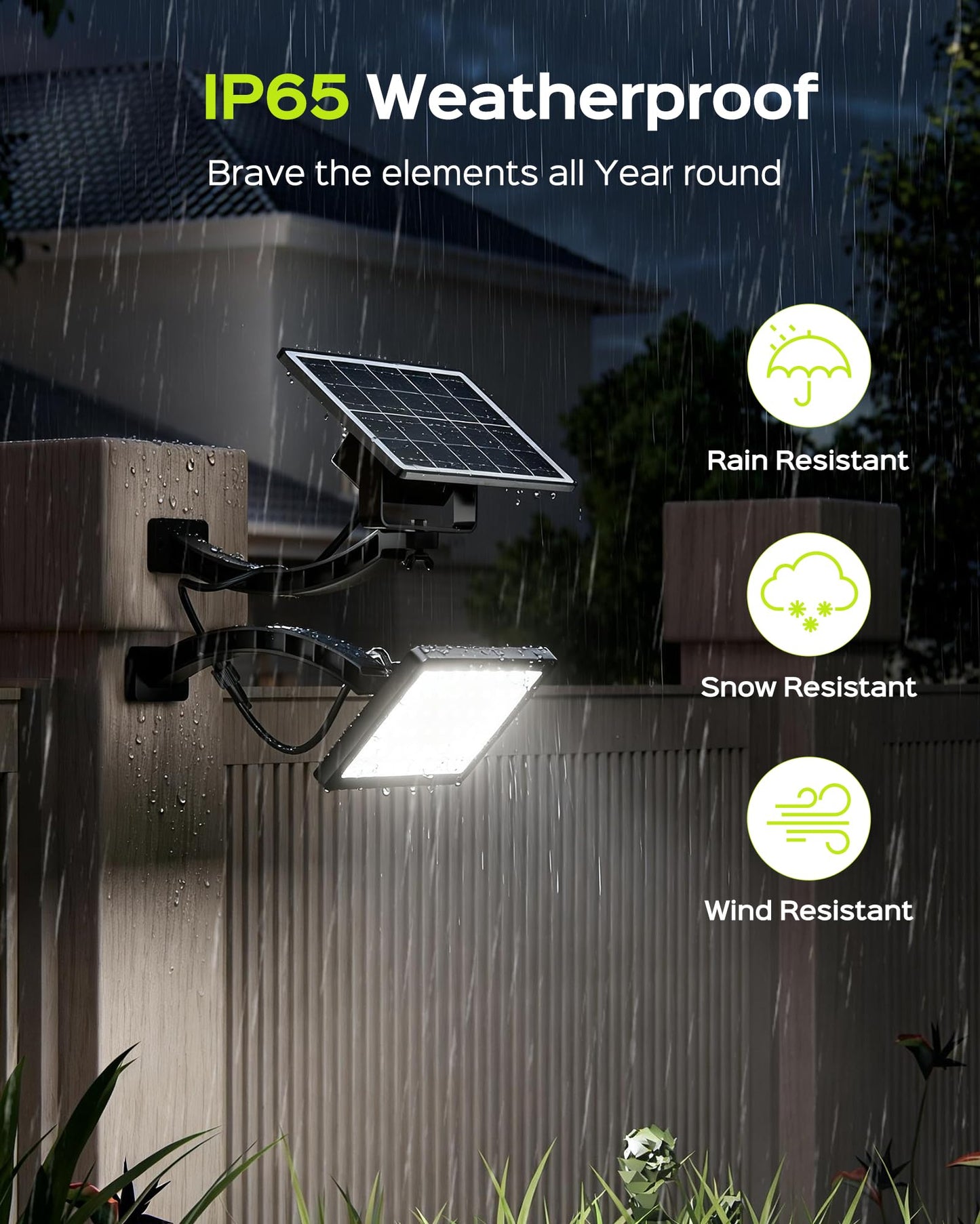 JACKYLED 1000 Lumens 299 LED Solar Lights Outdoor Bright Solar Dusk to Dawn Light with 4000mAh Battery, IP65 Waterproof Outdoor Solar Powered Security Flood Light for Wall Porch Shed Barn