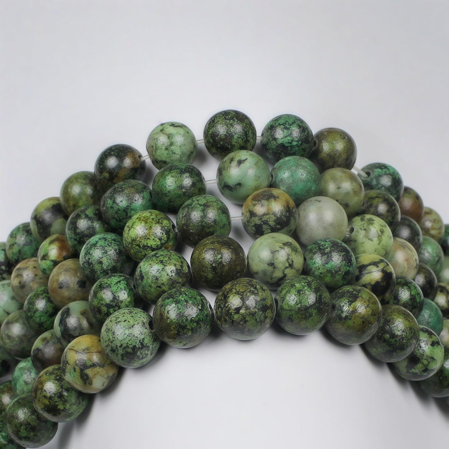 MJDCB Natural African Turquoise Beads Round Loose Stone Beads for Jewelry Making DIY Bracelet Necklace Accessory 15" (6mm)
