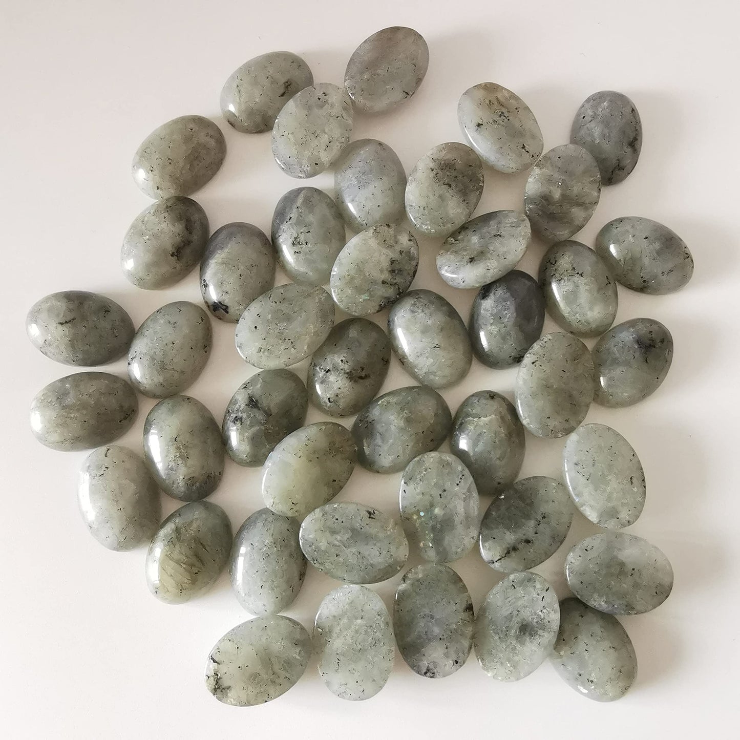Loveliome 18x13mm Oval Cabochons Flatback Crystal Stone Gemstones Beads for Jewelry Making DIY Pack of 10, Moonstone