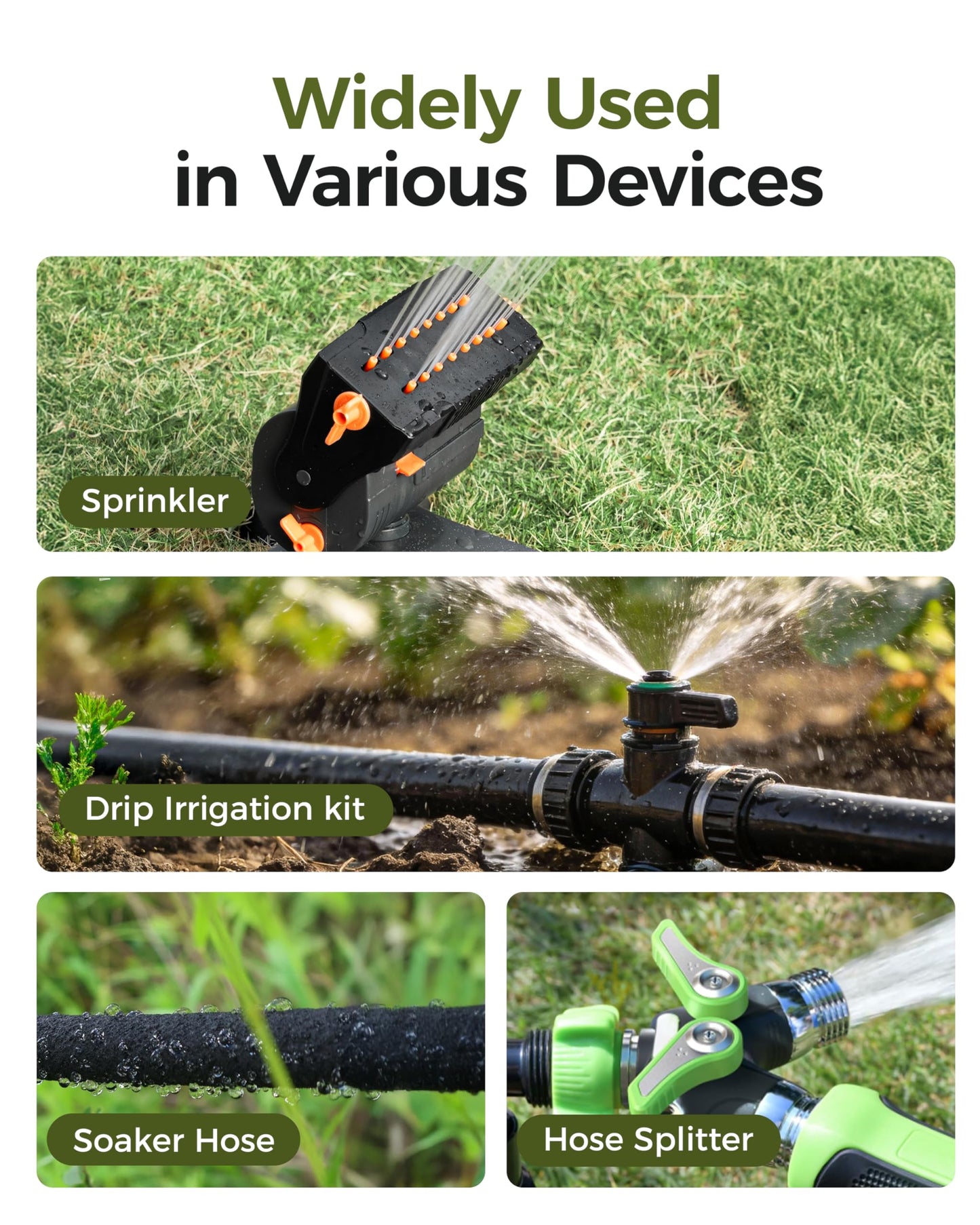 Diivoo Brass Sprinkler Timer, IP66 Waterproof Programmable Hose Timers for Watering with Large Display, Rain Delay & Manual Mode for Outdoor Automatic Irrigation of Garden, Lawn, Yard
