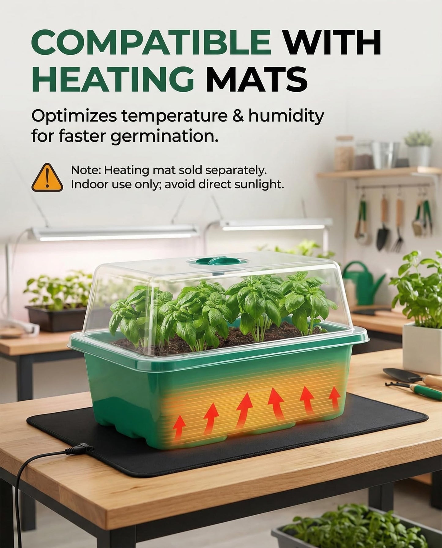 NACNO 10 Packs Seed Starter Tray Seed Starter Kit with Humidity Dome (120 Cells Total Tray) Seed Starting Trays Plant Starter Kit and Base Mini Greenhouse Germination Kit for Seeds Growing Starting