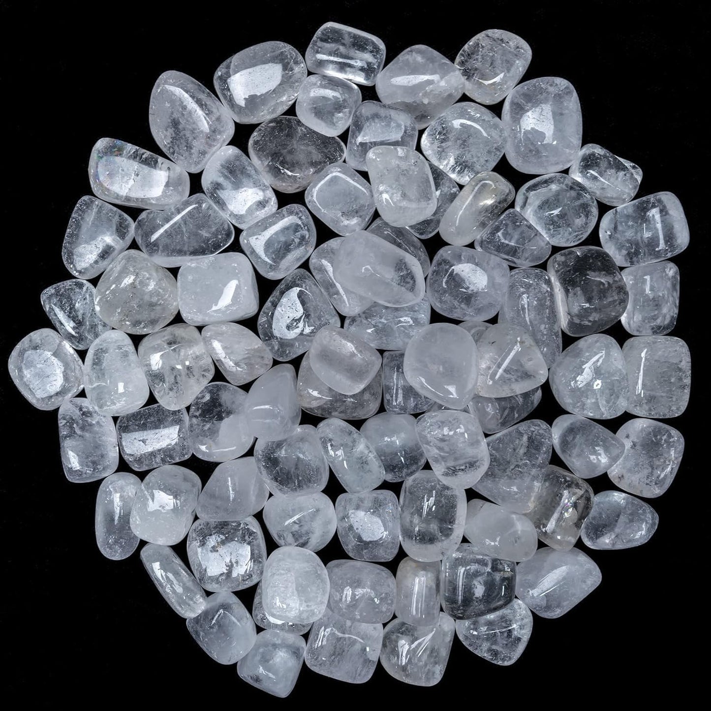 Crocon 1LB Clear Quartz Tumbled Stones and Crystals Bulk 2000+ Carats Natural Crystal Kit for Reiki Healing Crystal Polished, Tumble Stones, Chakra Balancing, Reiki Gift Home Decor Size : 20-25 mm