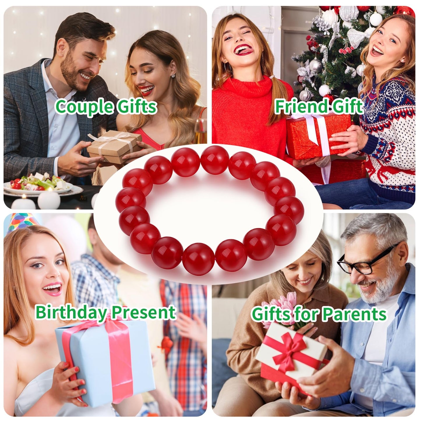 Handmade Natural Jade Beaded Bracelet for Women & Men – Genuine Green/White Jade Gemstone Stretch Bracelet – Lucky Energy Healing Jewelry Gift for Peace, Prosperity & Protection RB