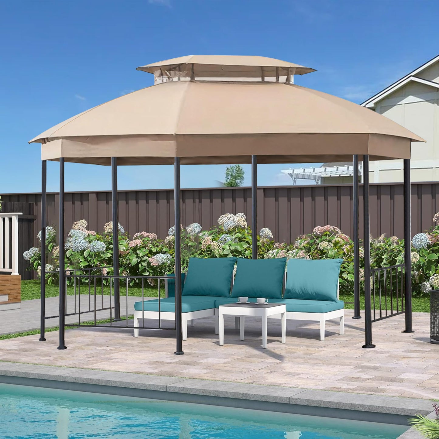 SCOCANOPY Light Beige Replacement Canopy Compatible with Big Lots Wilson & Fisher Jefferies Gazebo Model A101013211