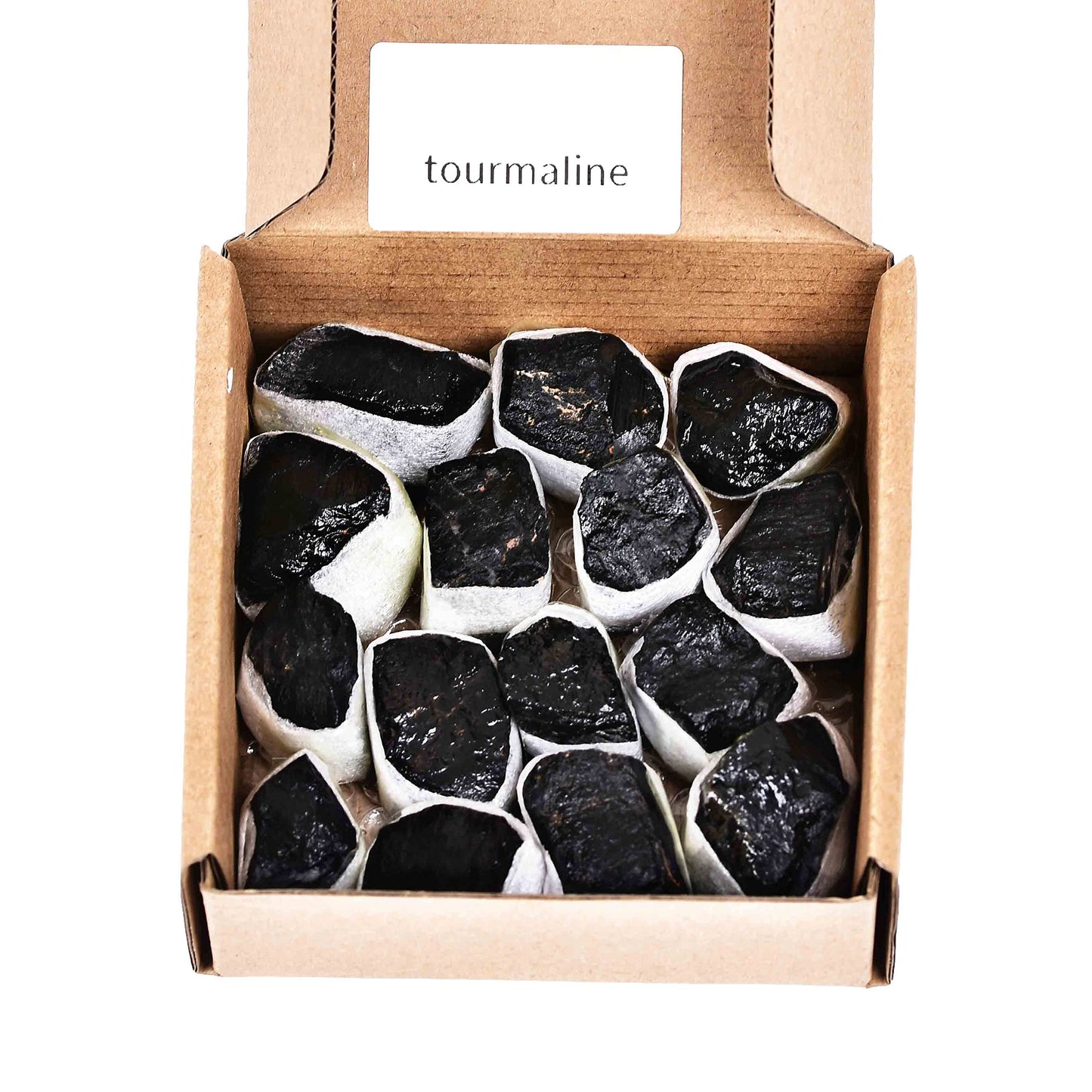 JIC Gem 12-16Pcs 0.7 Lbs Irregular Shape Black Tourmaline Raw Crystal Bulk Natural Black Tourmaline Quartz Crystals and Healing Stones,Madagascar Gemstone Rough Stones Crystal Bulk