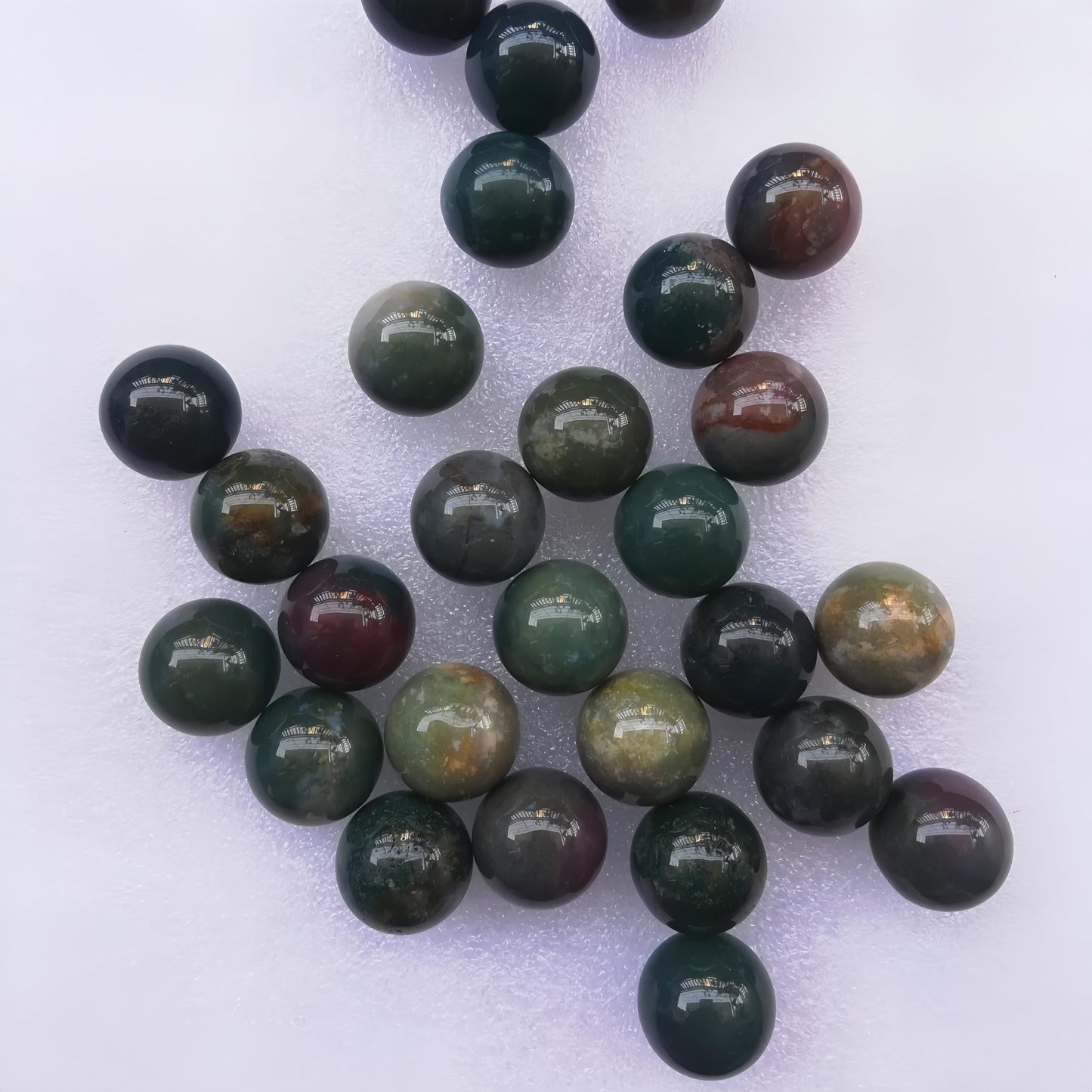 Sunshcat Natural India Agate 0.78 Inchs Crystals and Healing Stone Ball Set,Home Desktop Feng Shui Array Decoration(7 Pieces) 